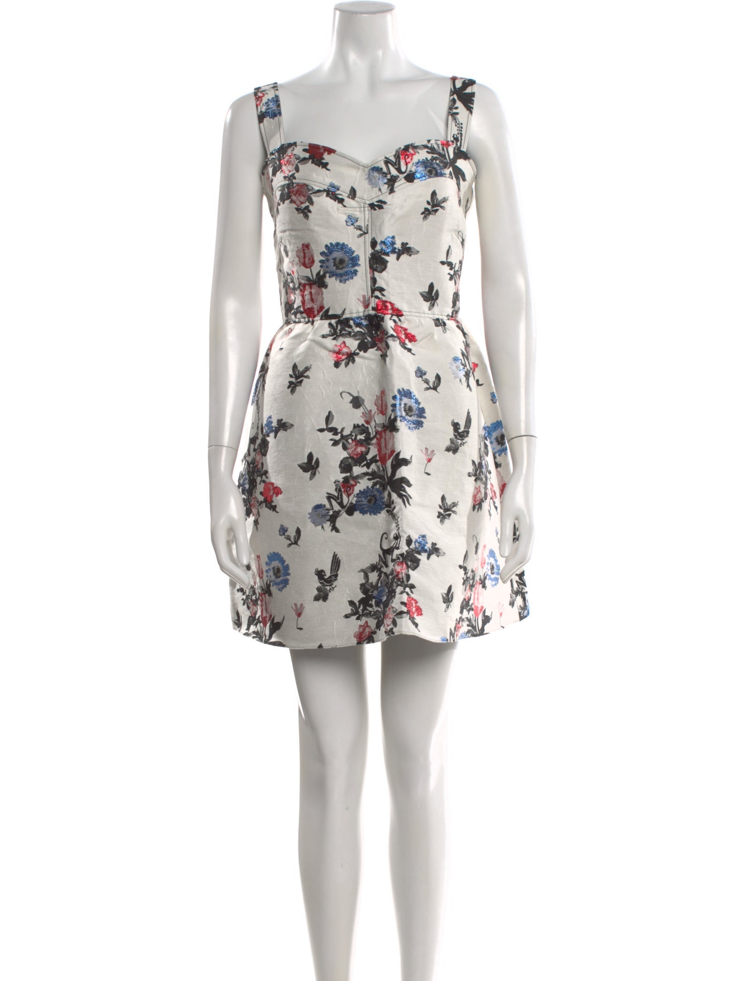 valentino floral dress Crepe Couture Short With Aprs L'hiver Print Woman Black 38 dot twill trims outlining the V Valentino - Printed Dress, Women