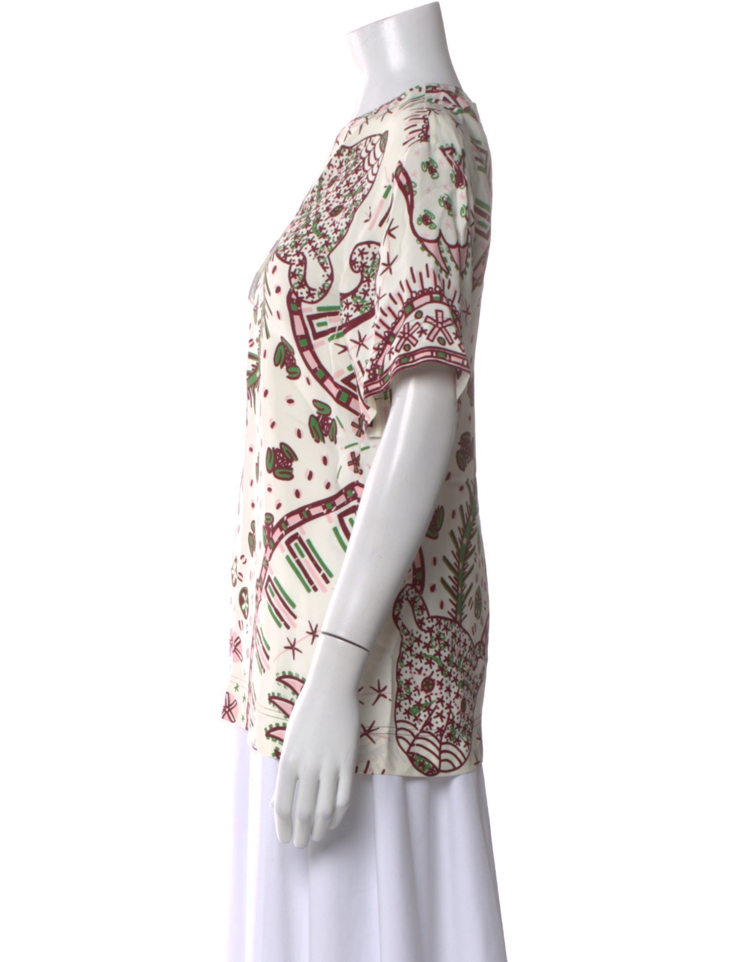 Valentino Printed V-Neck Top