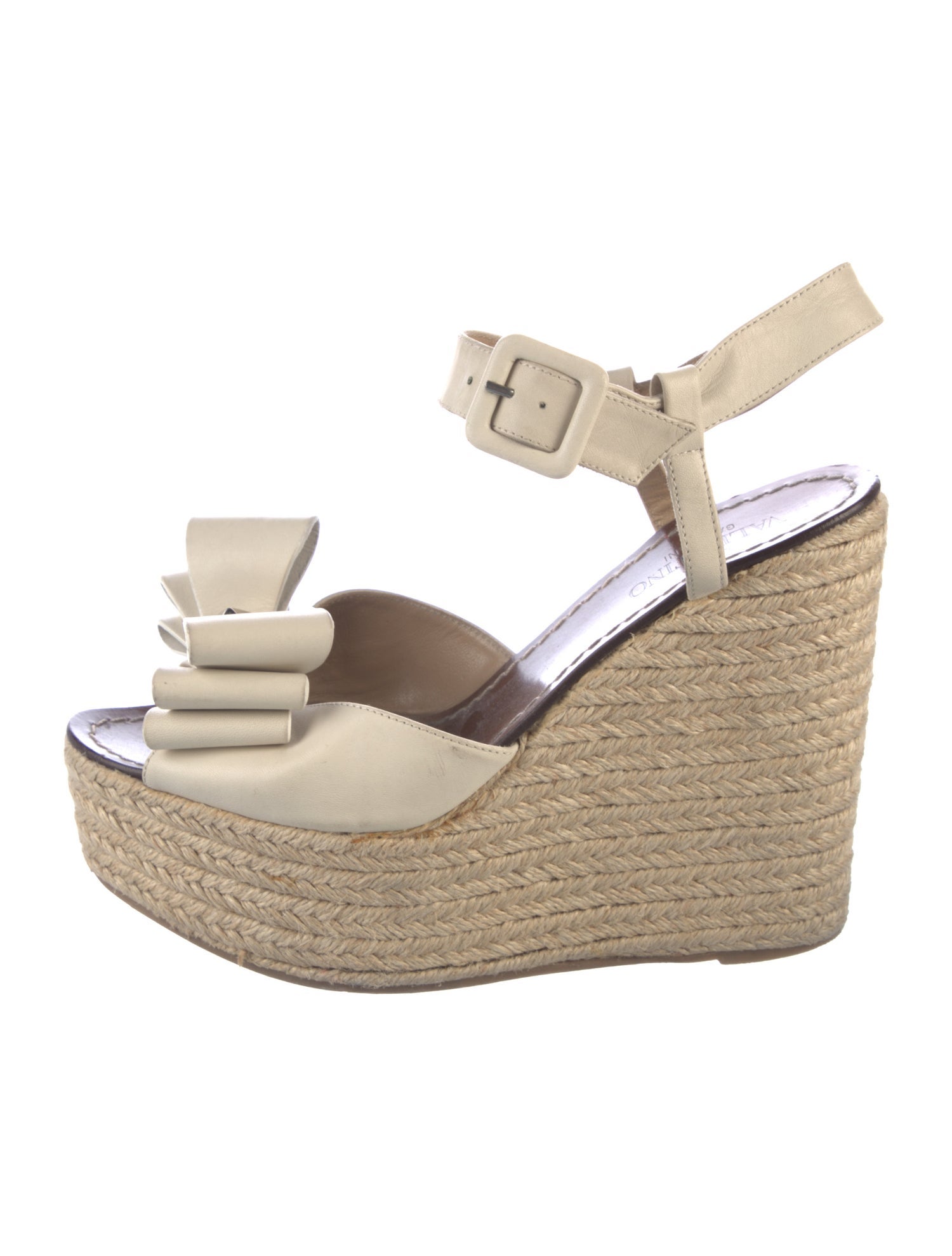 Valentino Rockstud Accents Leather Espadrilles