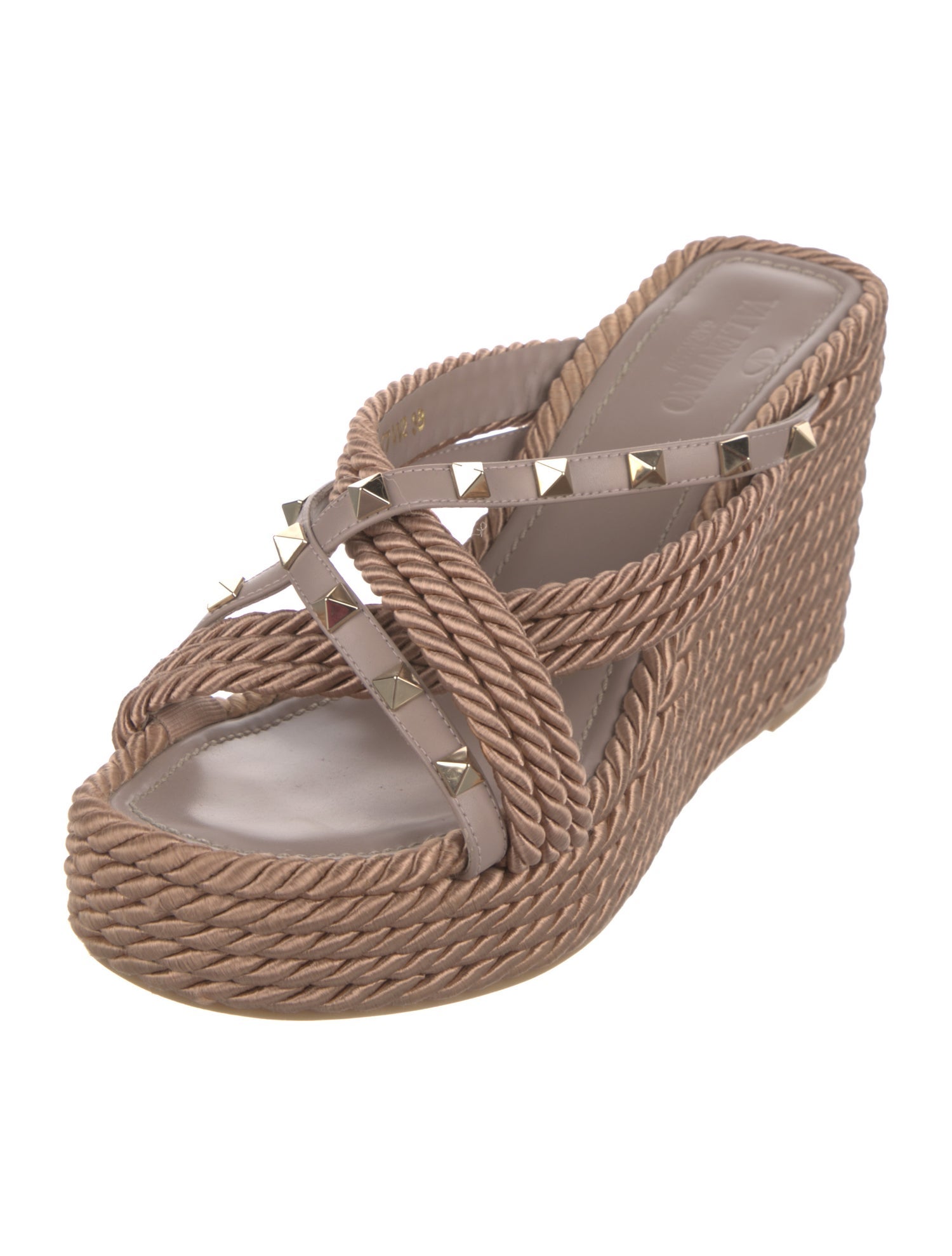 Valentino Rockstud Accents Leather Espadrilles