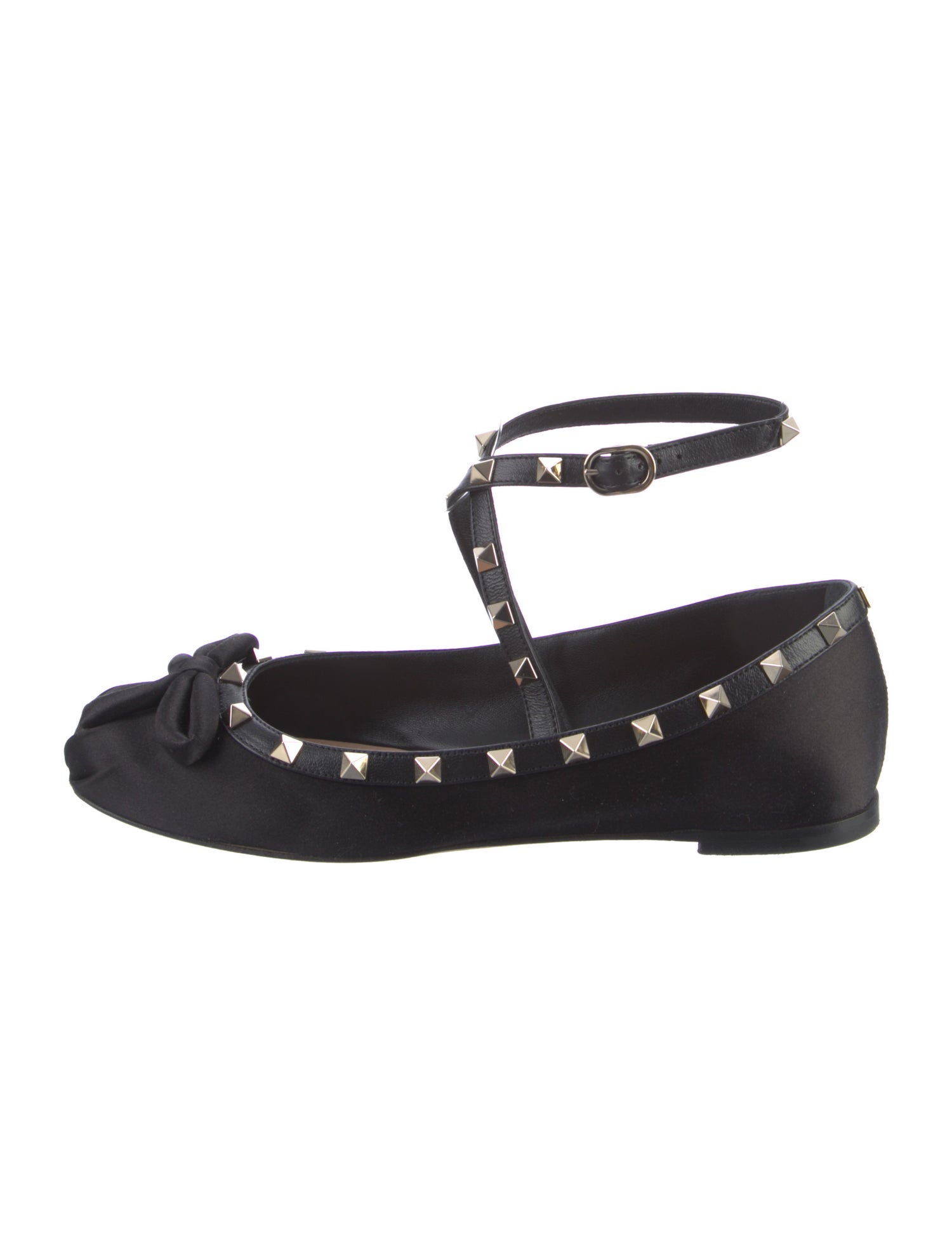 Valentino Rockstud Accents Satin Flats