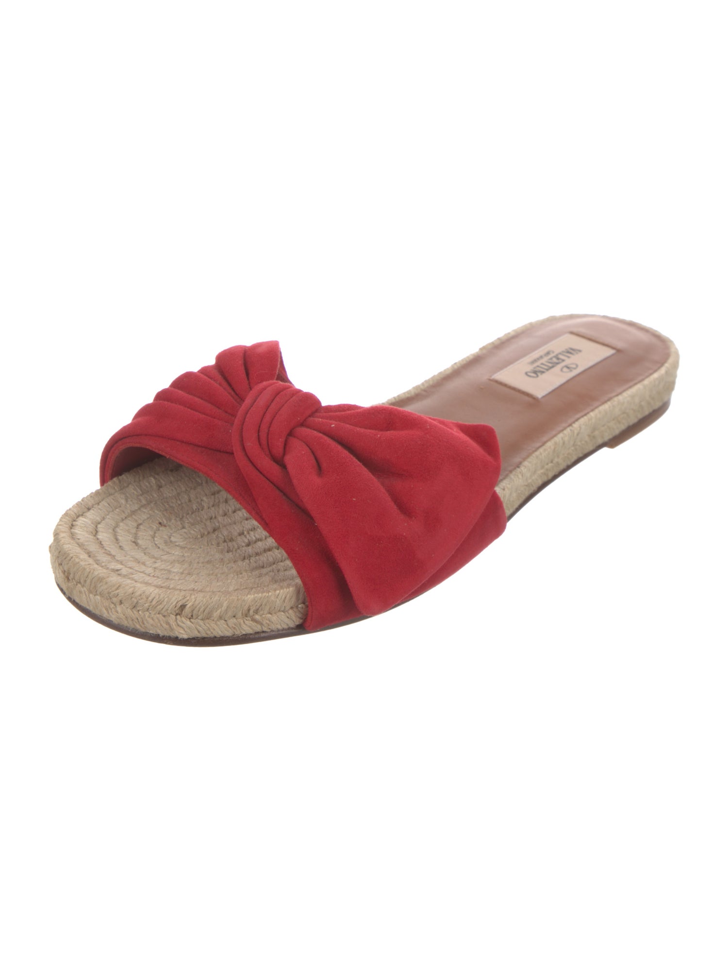 Valentino Suede Bow Accents Slides