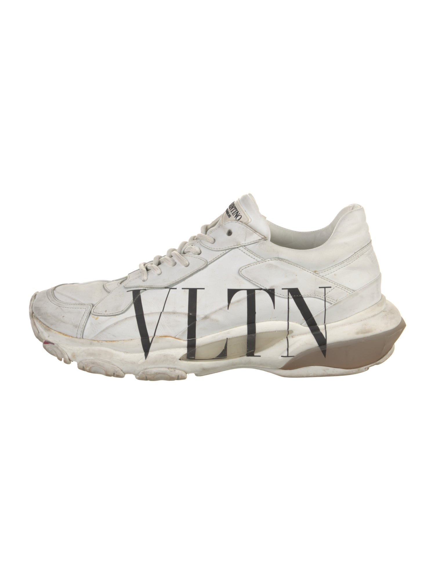 Valentino Leather Printed Sneakers