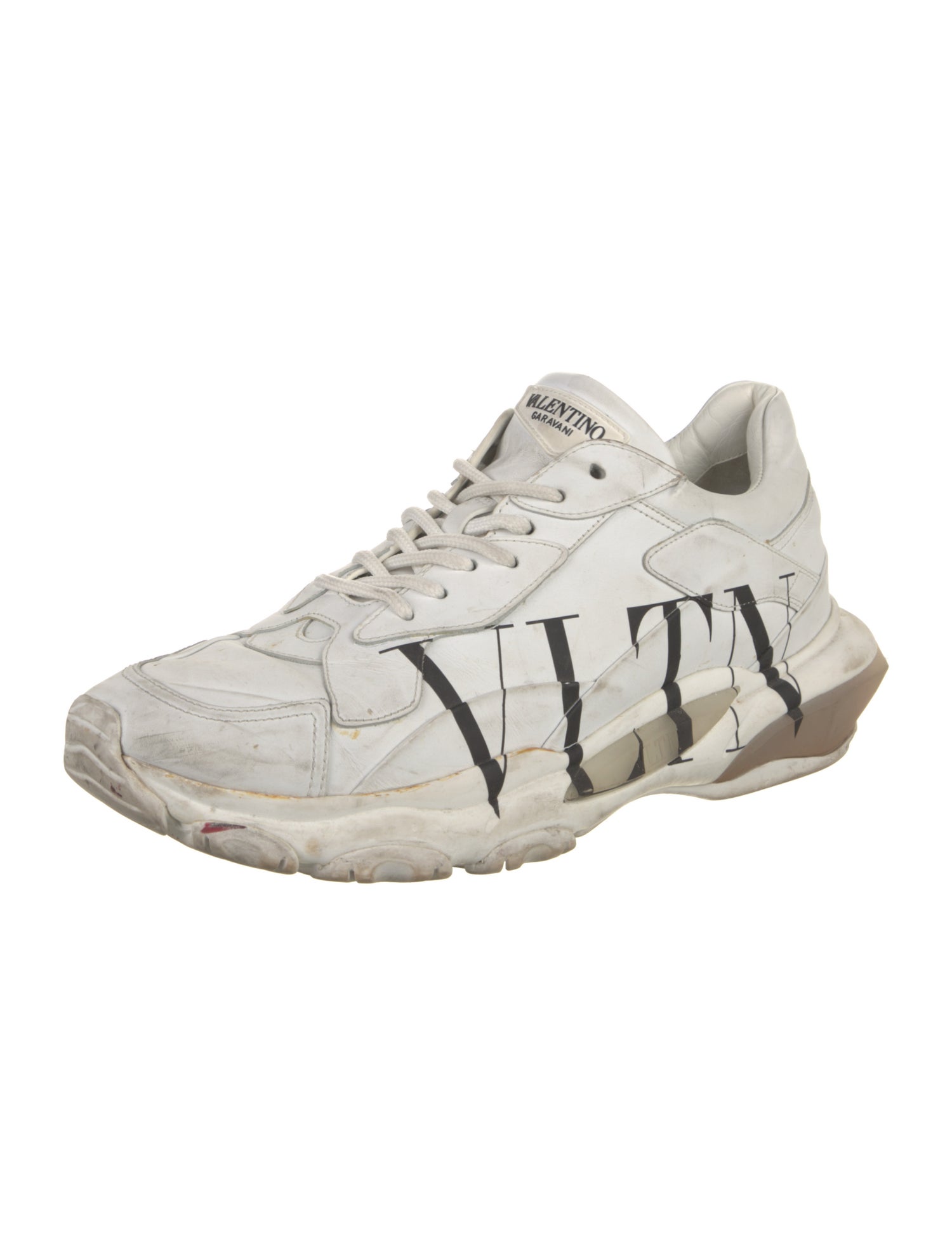 Valentino Leather Printed Sneakers