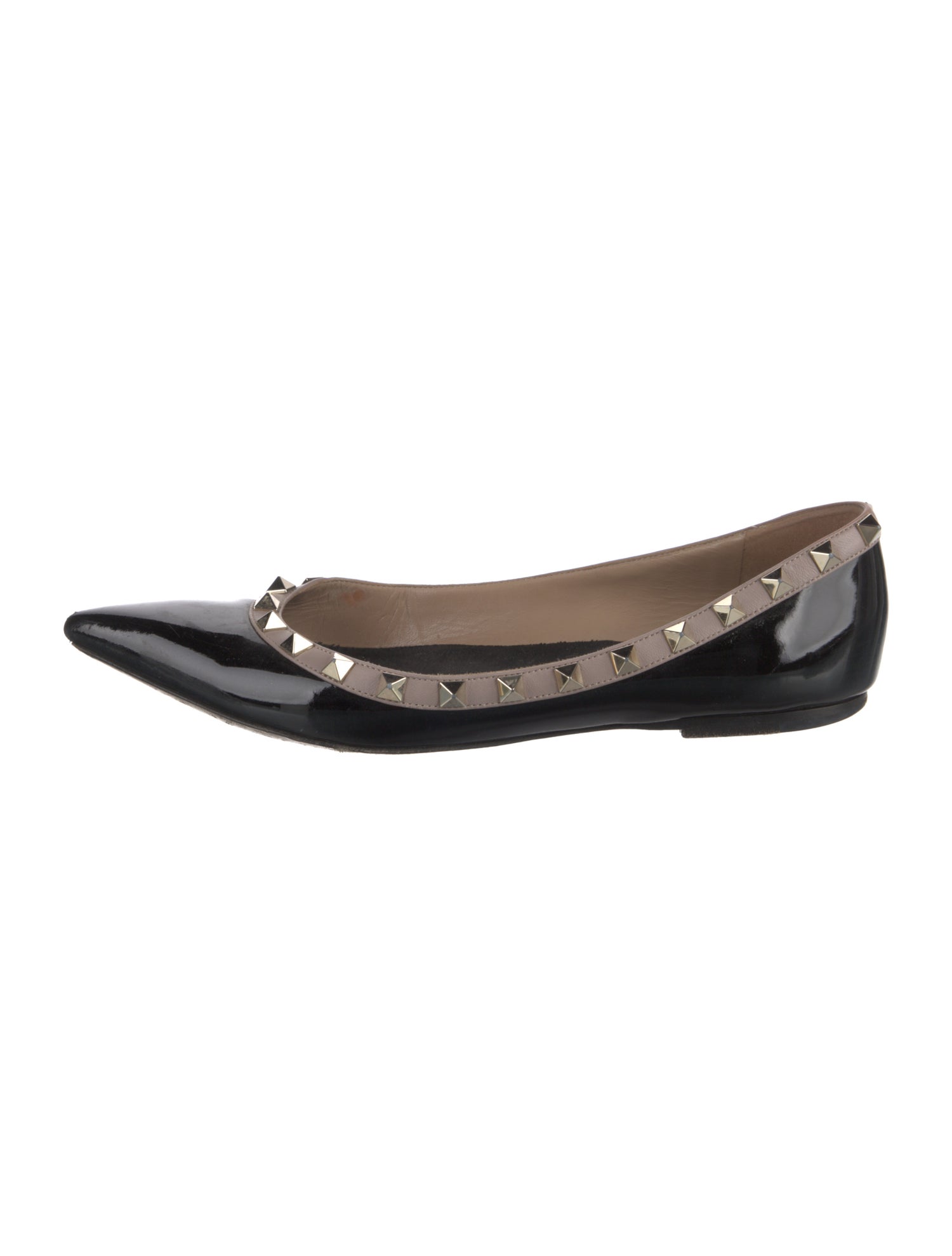 Valentino Rockstud Accents Patent Leather Ballet Flats