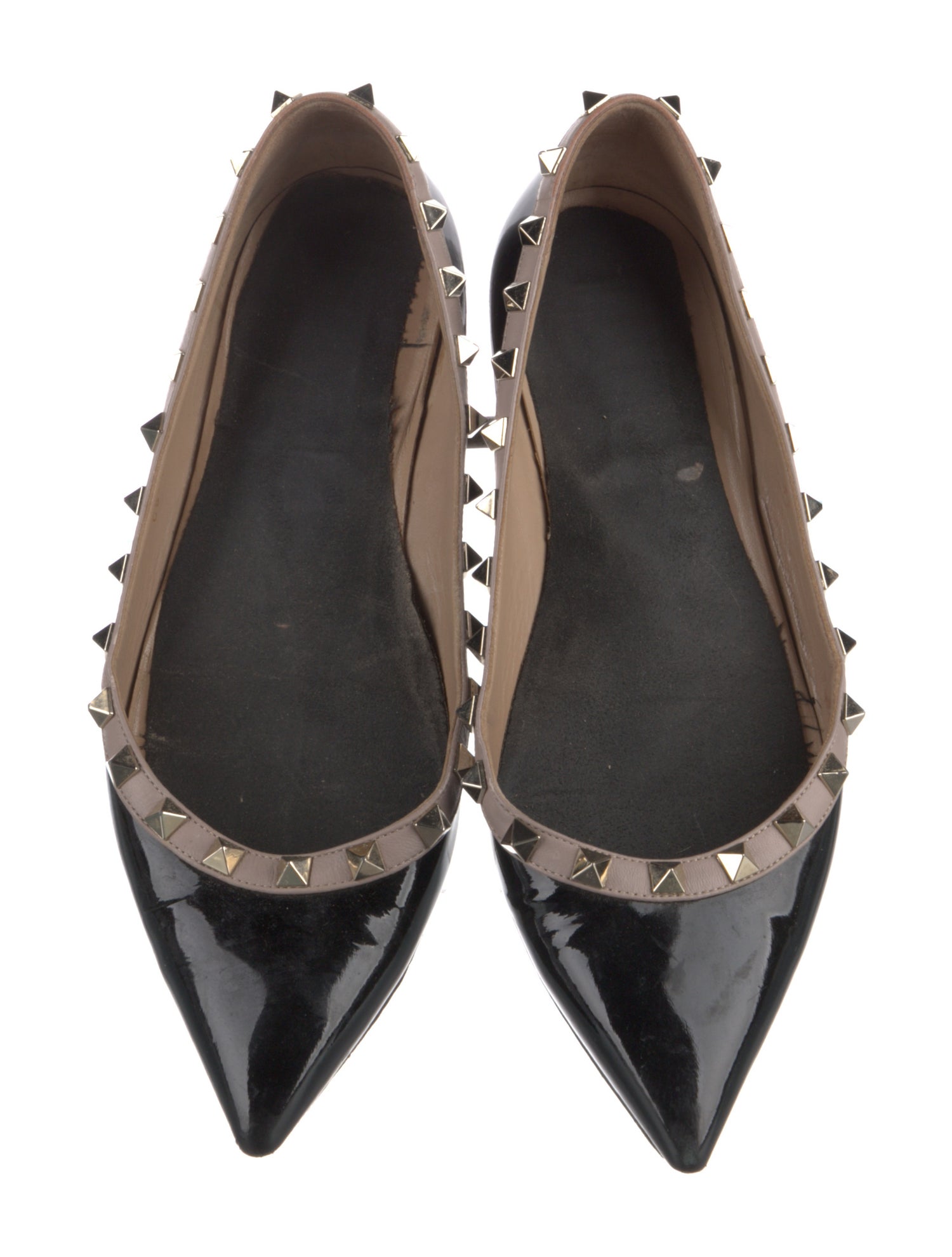 Valentino Rockstud Accents Patent Leather Ballet Flats