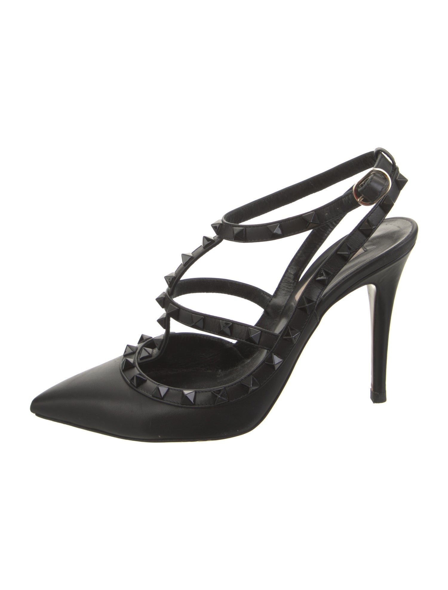 Valentino Rockstud Accents Leather T-Strap Pumps