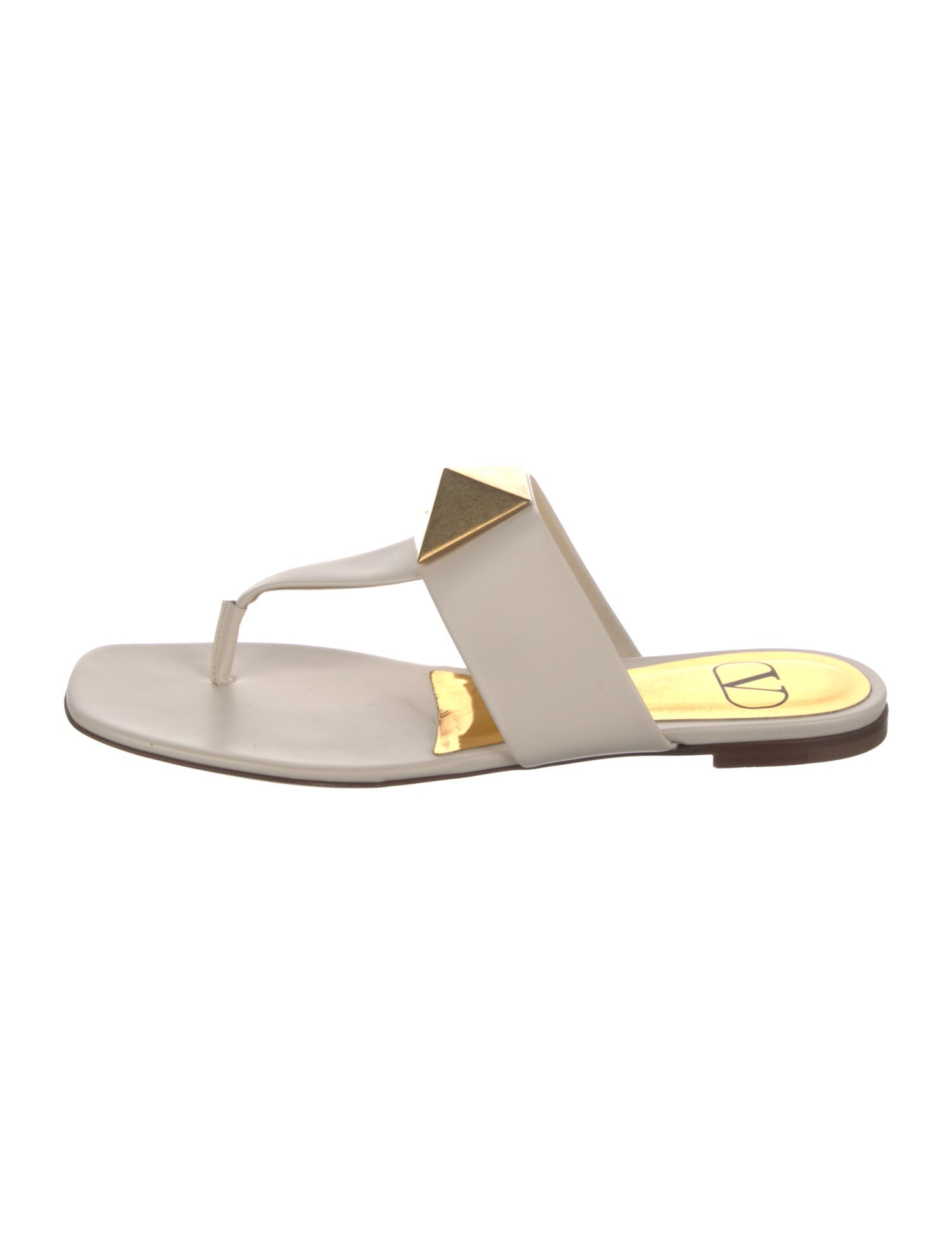 Valentino Rockstud Accents Leather Slides