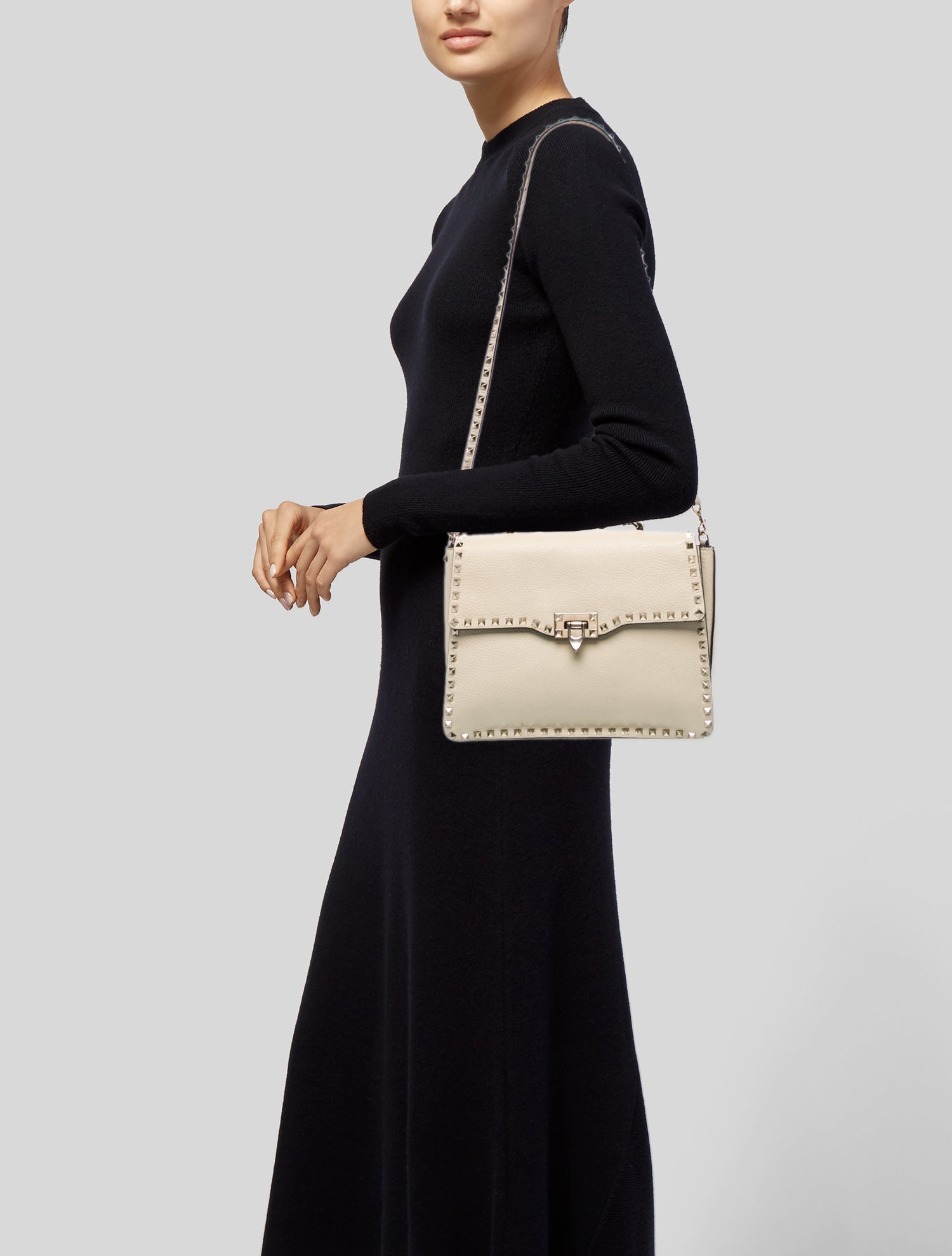 Valentino Rockstud Top Handle Bag