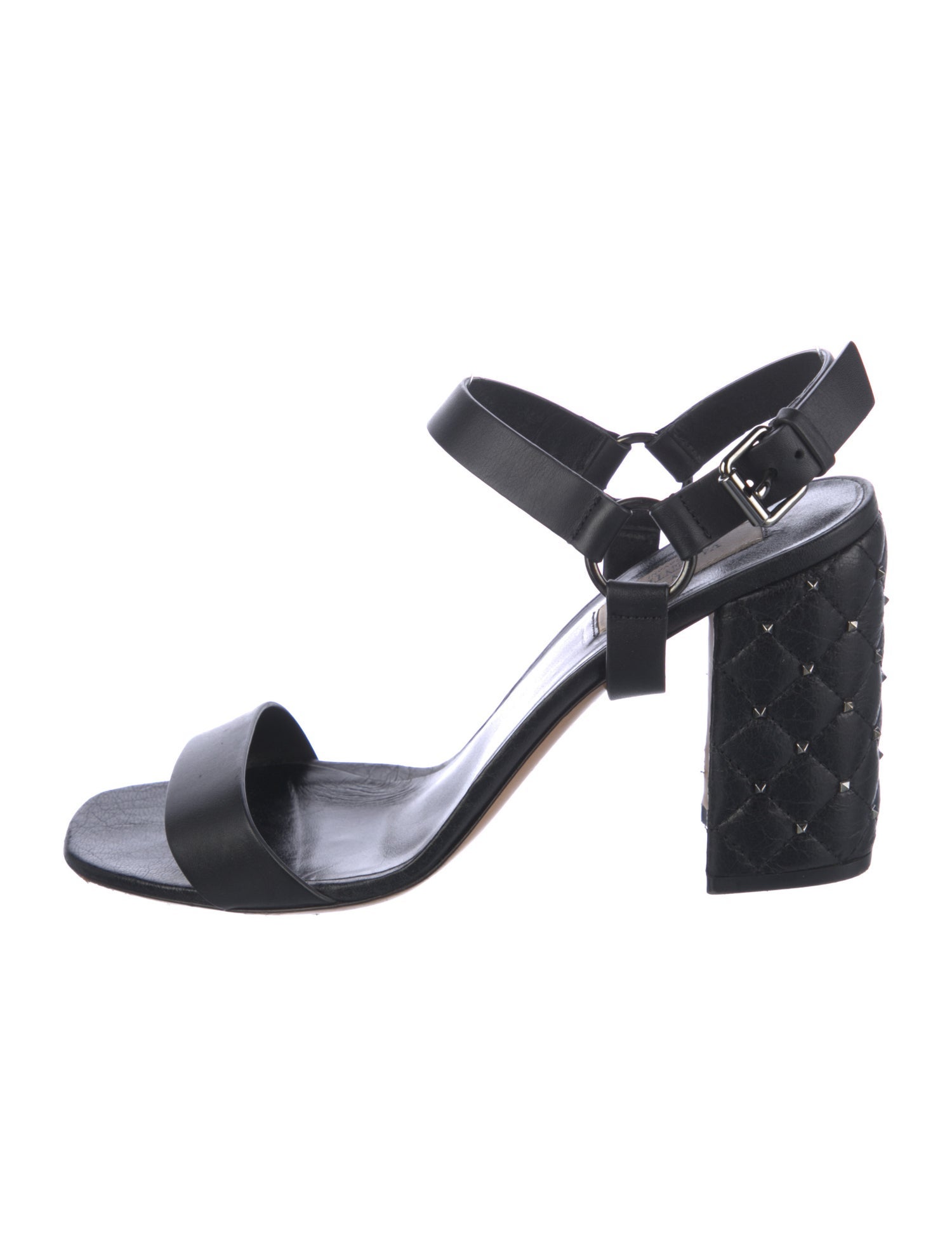 Valentino Quilted Pattern Leather Slingback Sandals