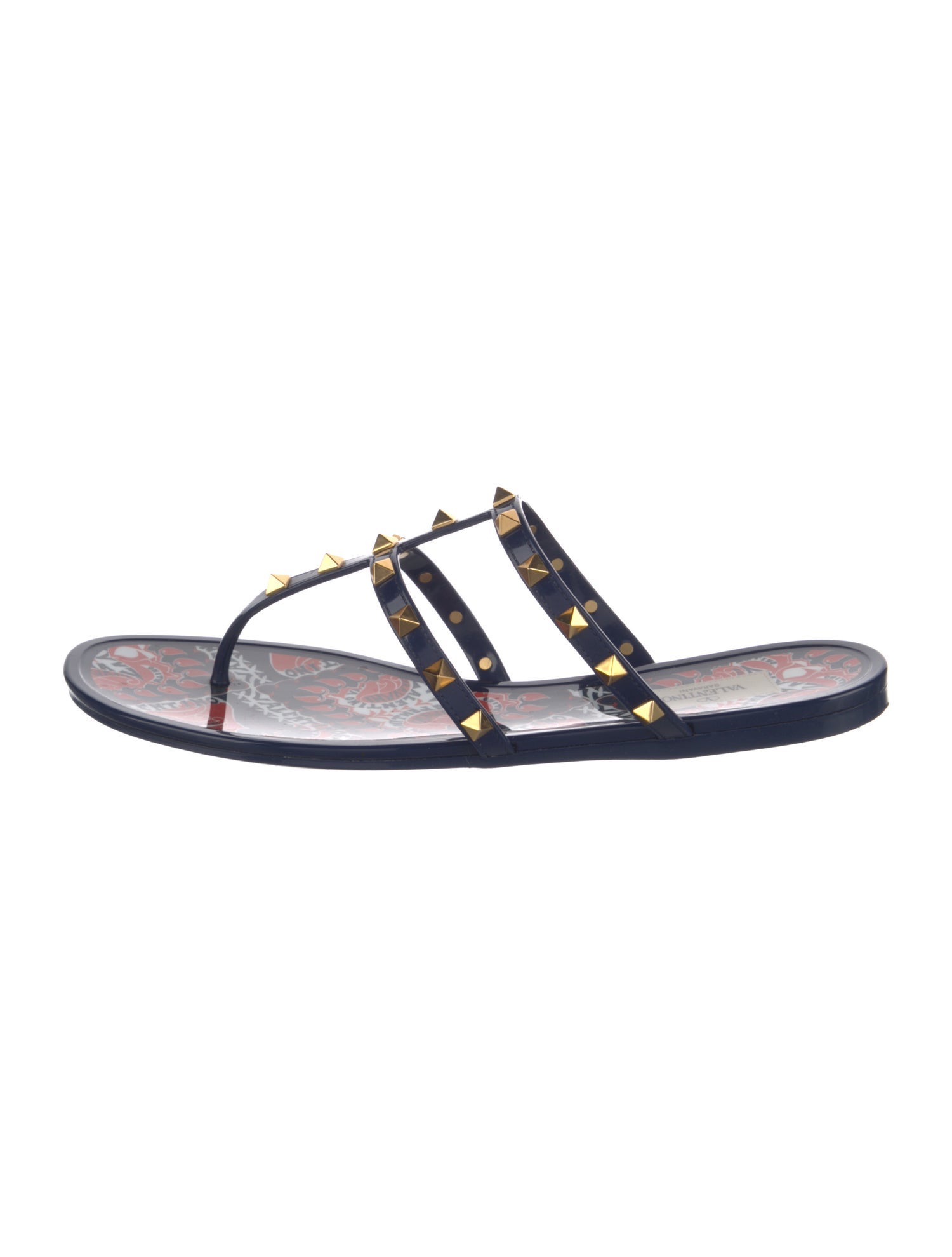Valentino Rockstud Accents Rubber Slides