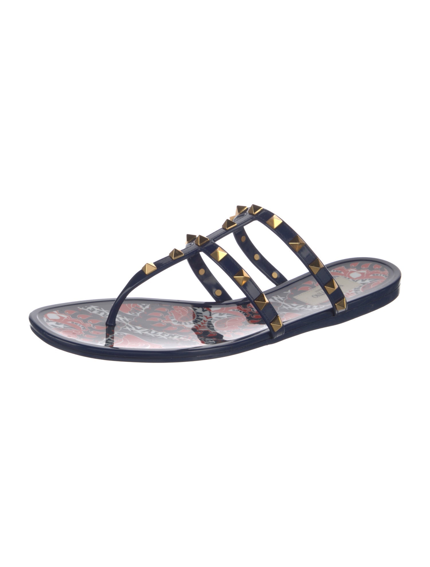 Valentino Rockstud Accents Rubber Slides