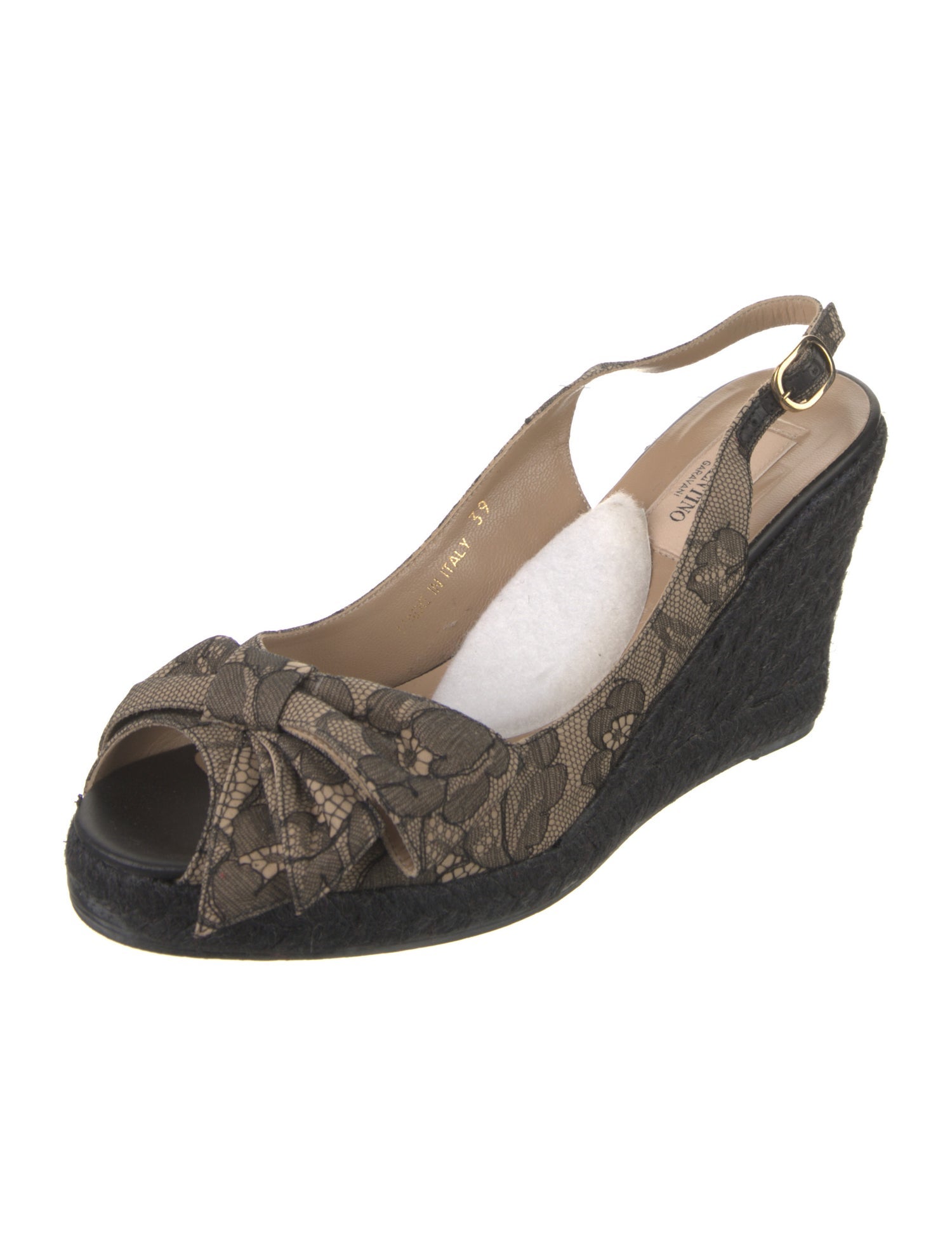Valentino Lace Lace Pattern Slingback Pumps