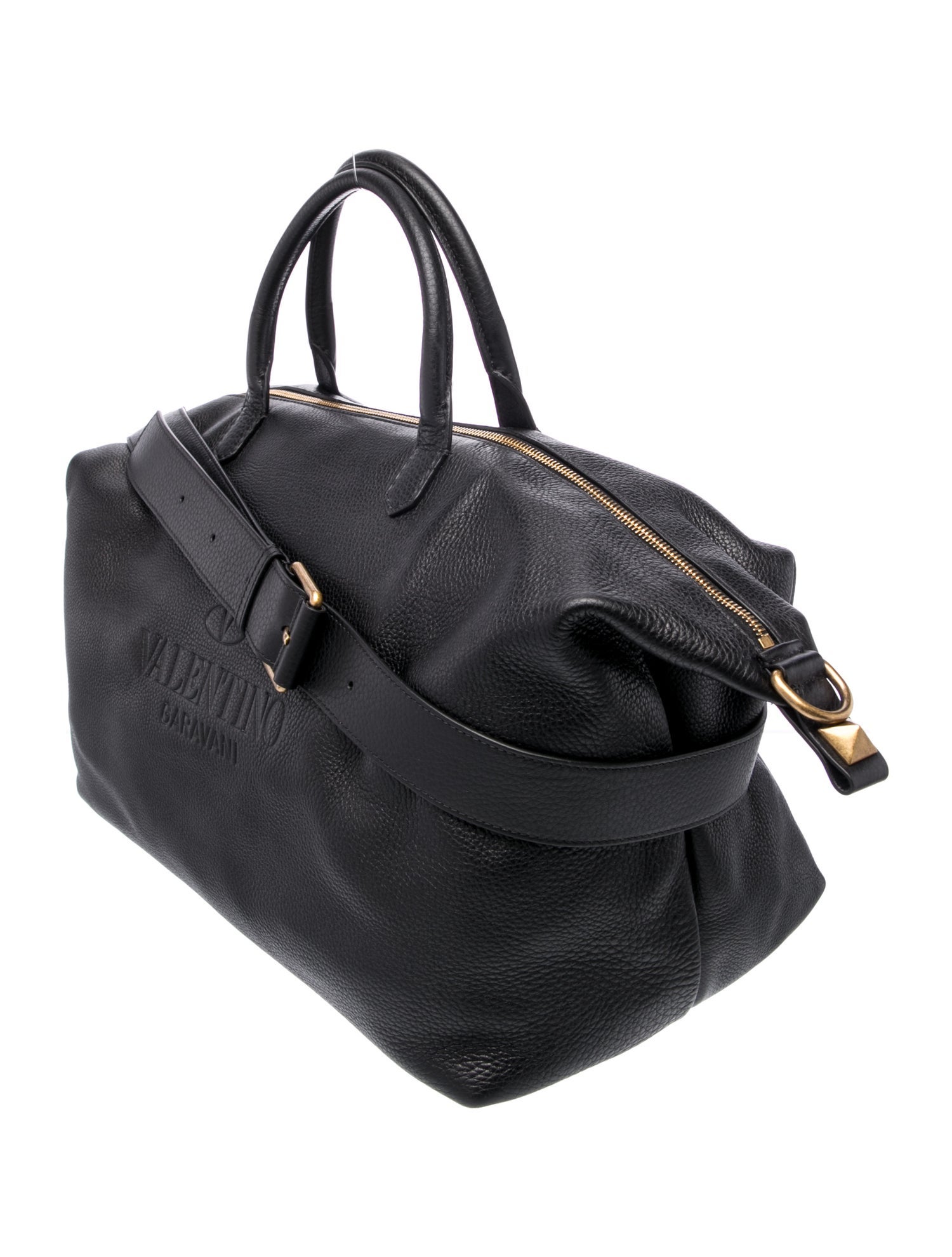 Valentino Leather Weekender Bag