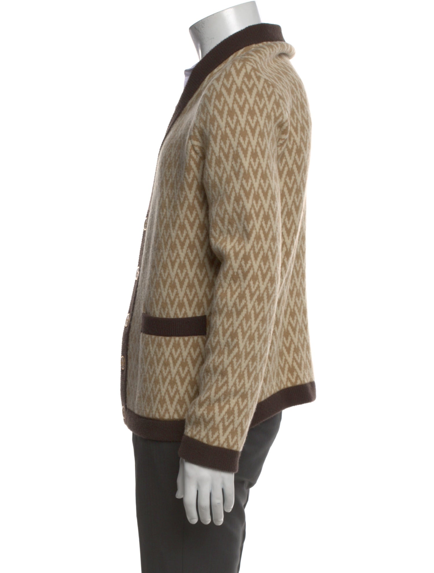 Valentino Virgin Wool Printed Cardigan