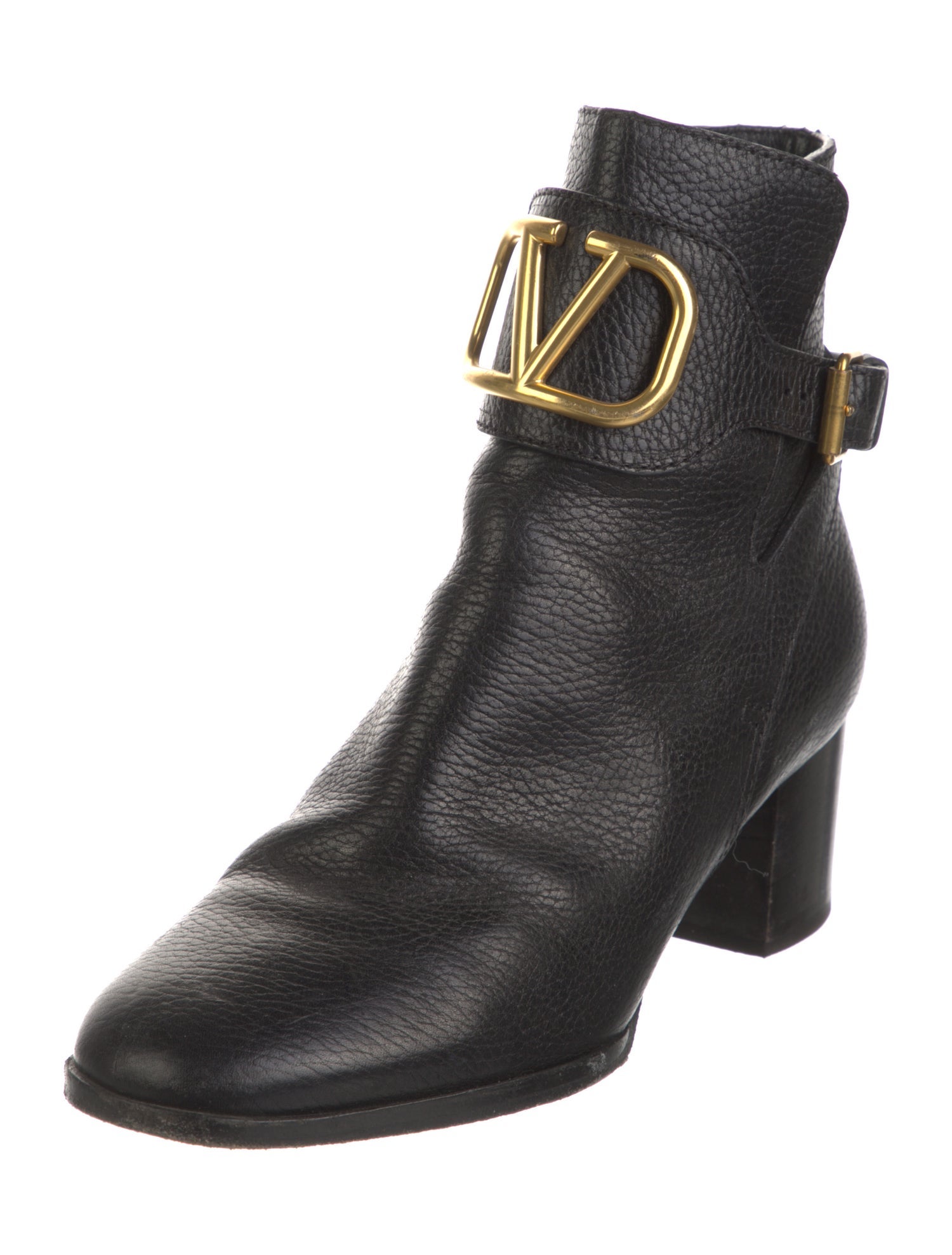 Valentino Leather Studded Accents Boots