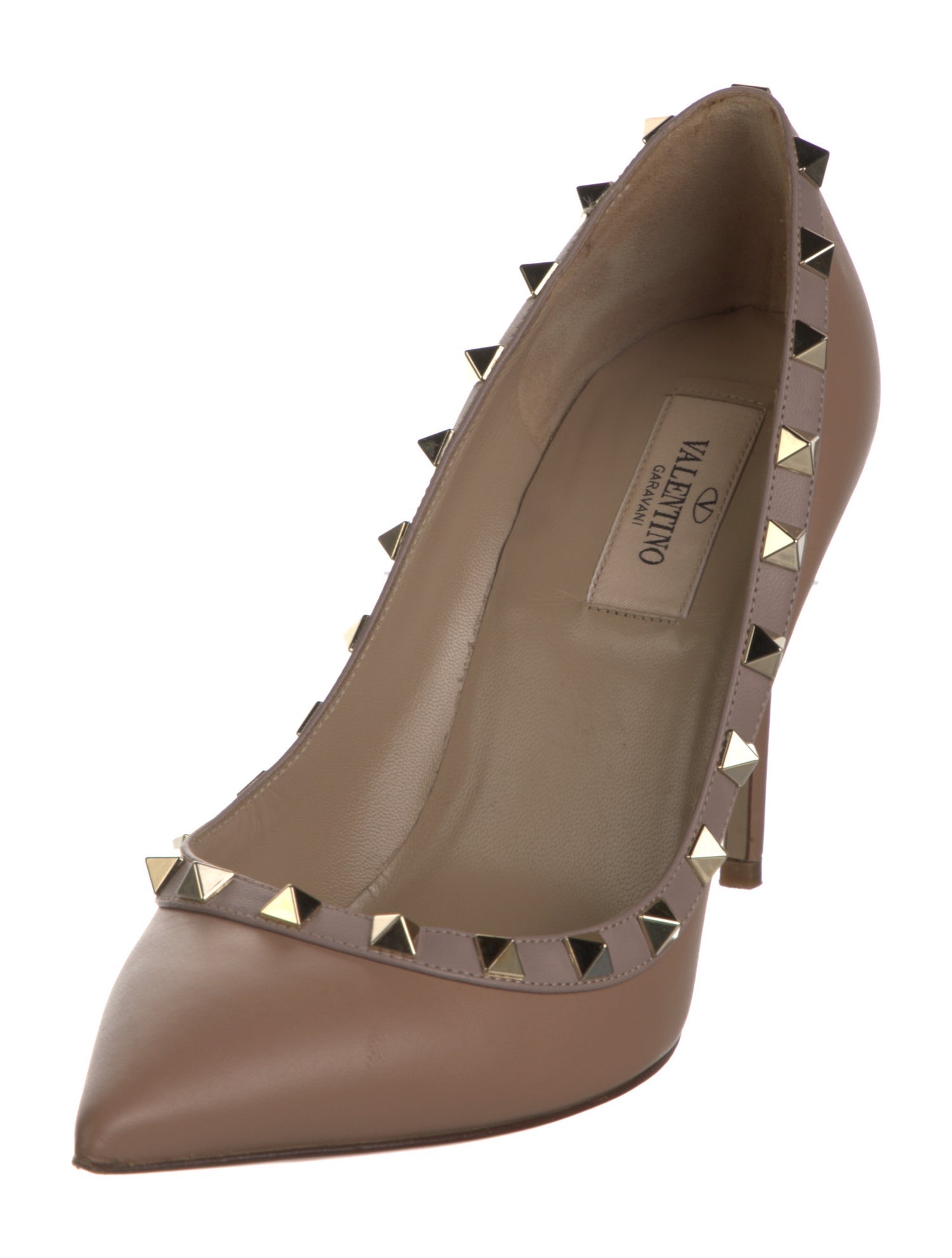 Valentino Rockstud Accents Leather Pumps