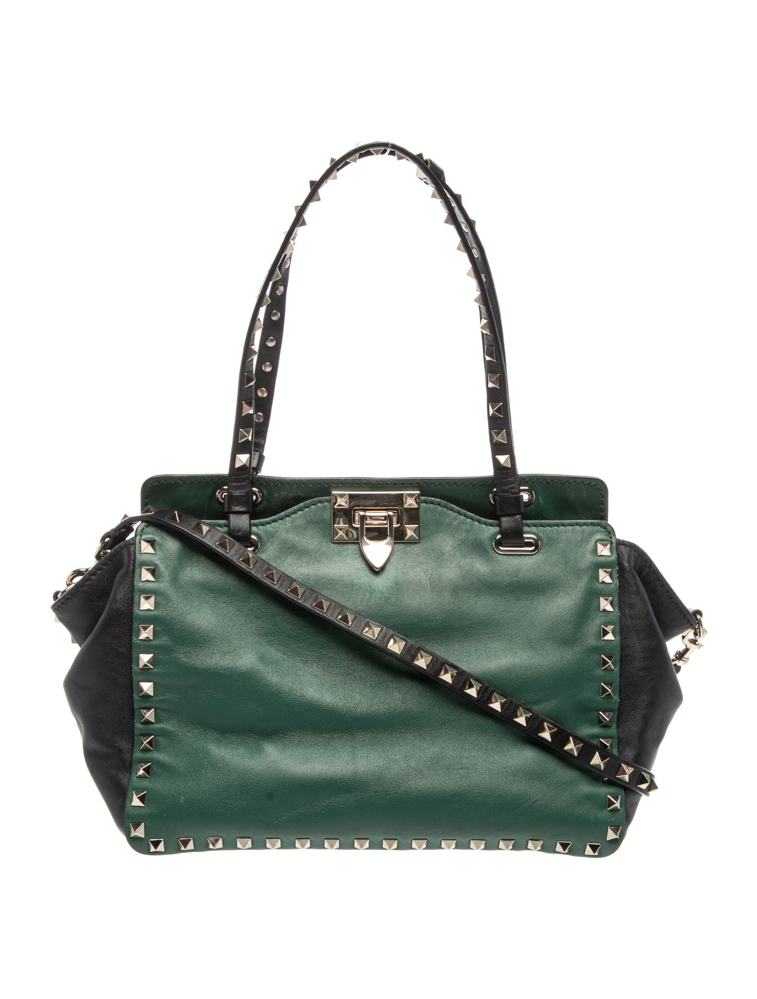 Valentino Rockstud Top Handle Bag - Green Handle Bags, Handbags