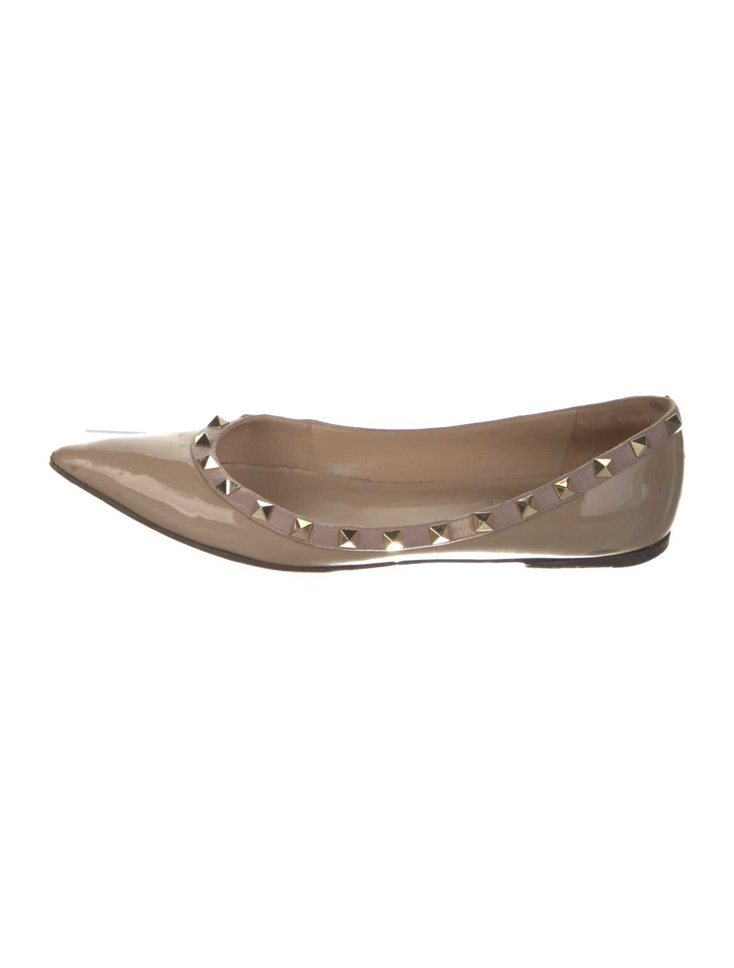 Valentino Rockstud Accents Patent Leather Ballet Flats