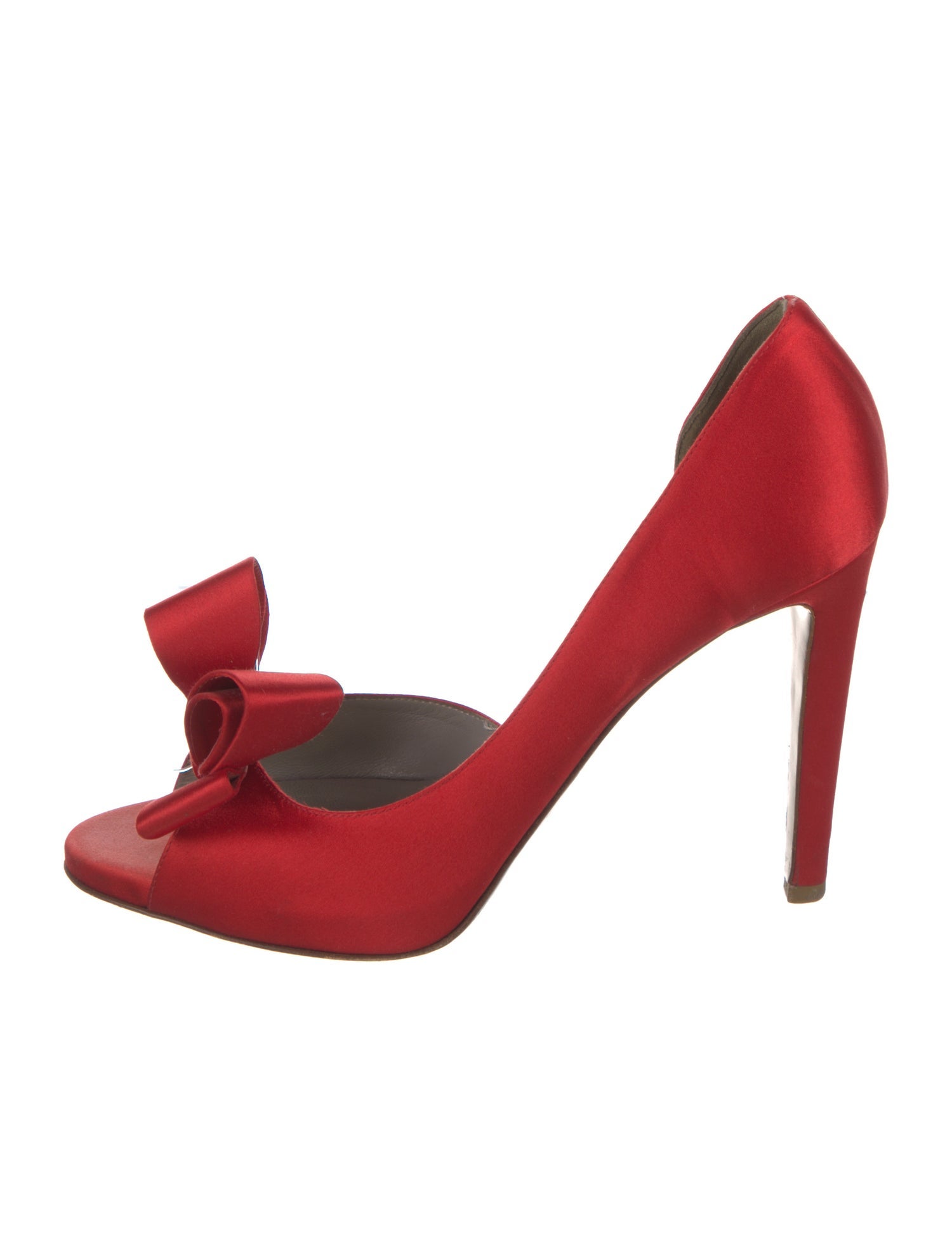 Valentino Satin Bow Accents D'Orsay Pumps