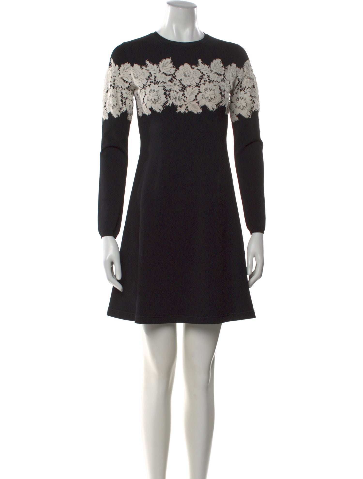 valentino black and white lace dress VALENTINO black white wool silk crepe polka dot lace overlay pleat dress IT40 S