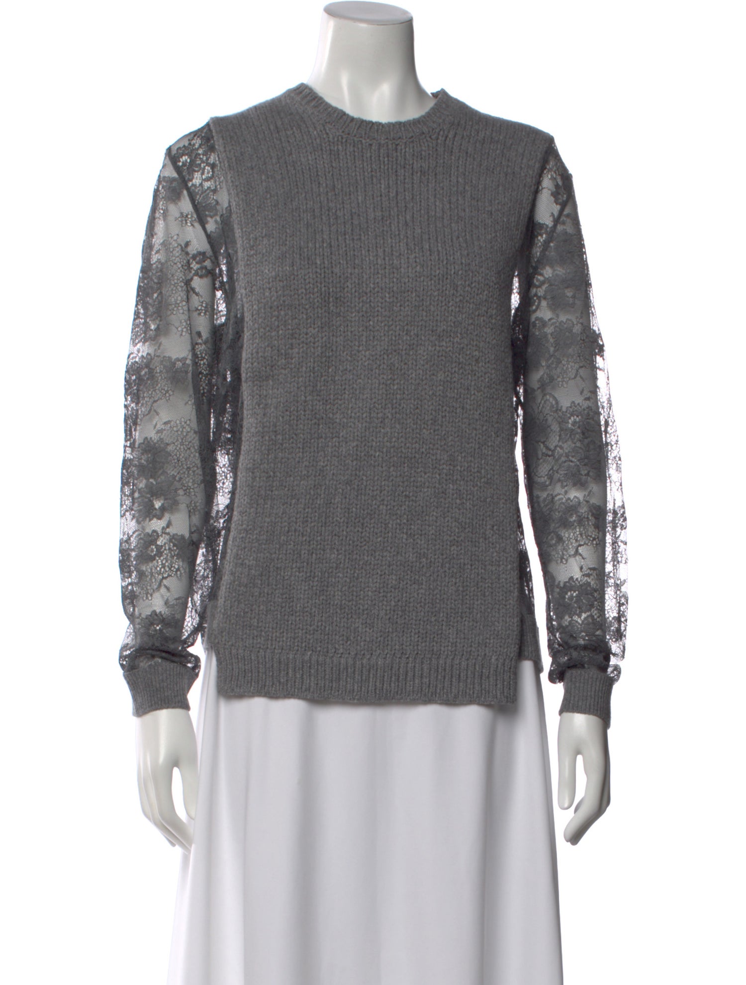 Valentino Virgin Wool Lace Pattern Sweater