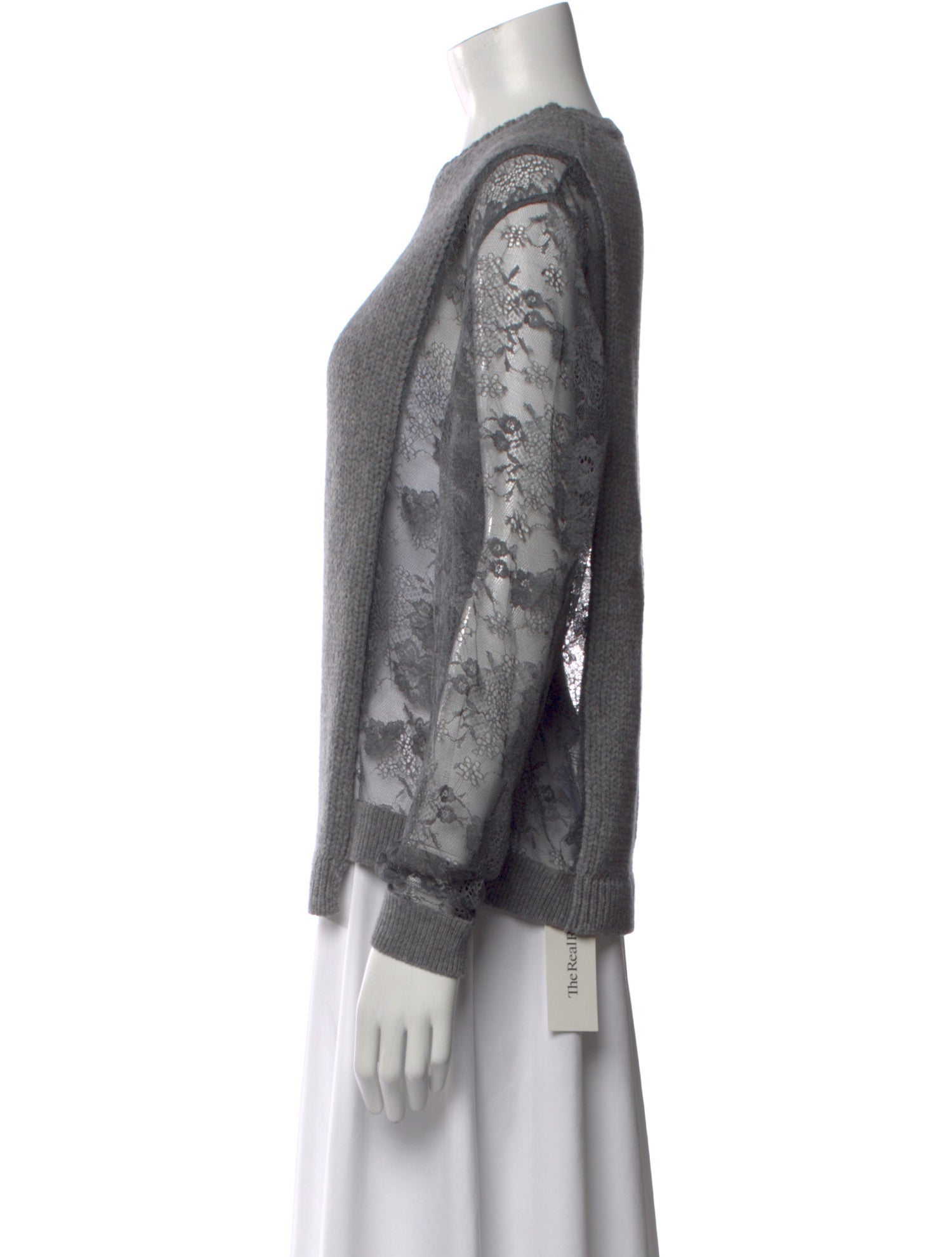 Valentino Virgin Wool Lace Pattern Sweater