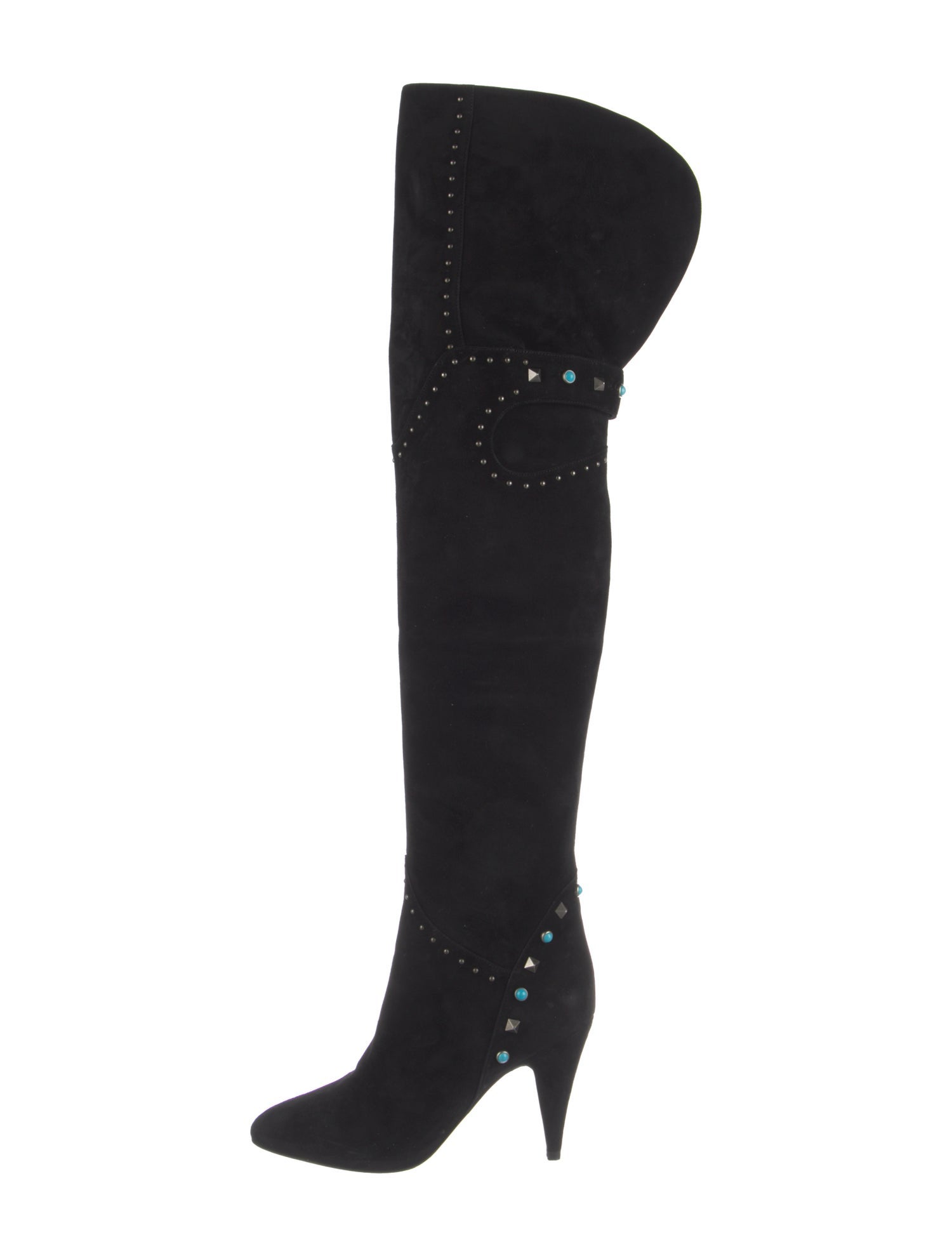 Valentino Rockstud Accents Suede Boots
