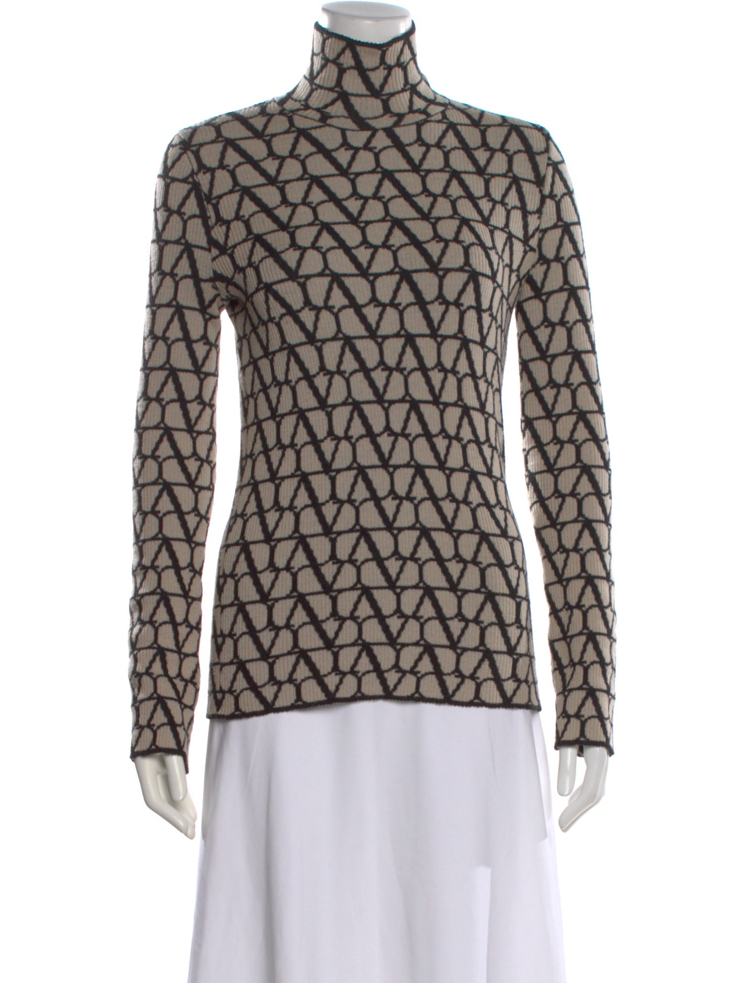 Valentino Virgin Wool Patterned Sweater
