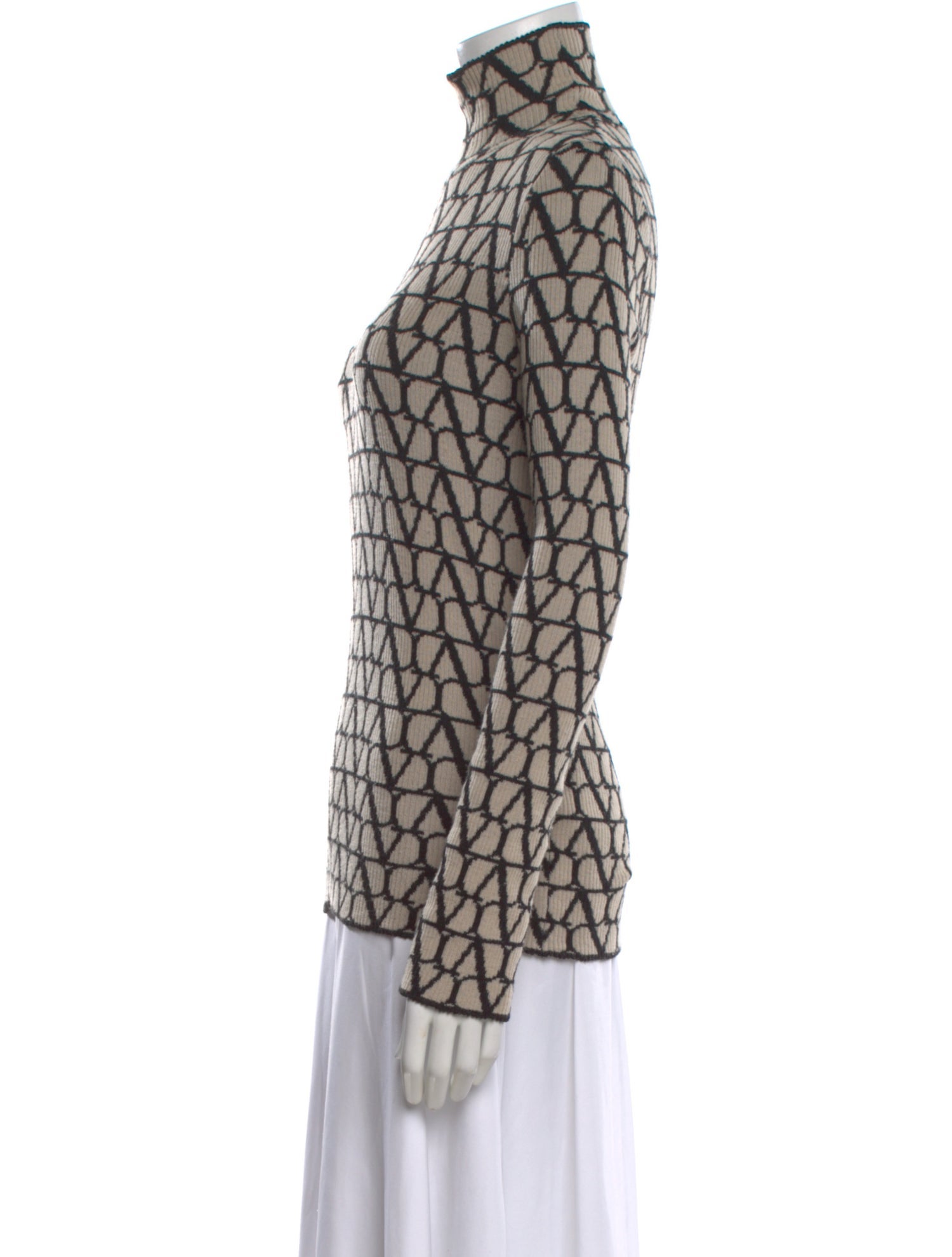 Valentino Virgin Wool Patterned Sweater