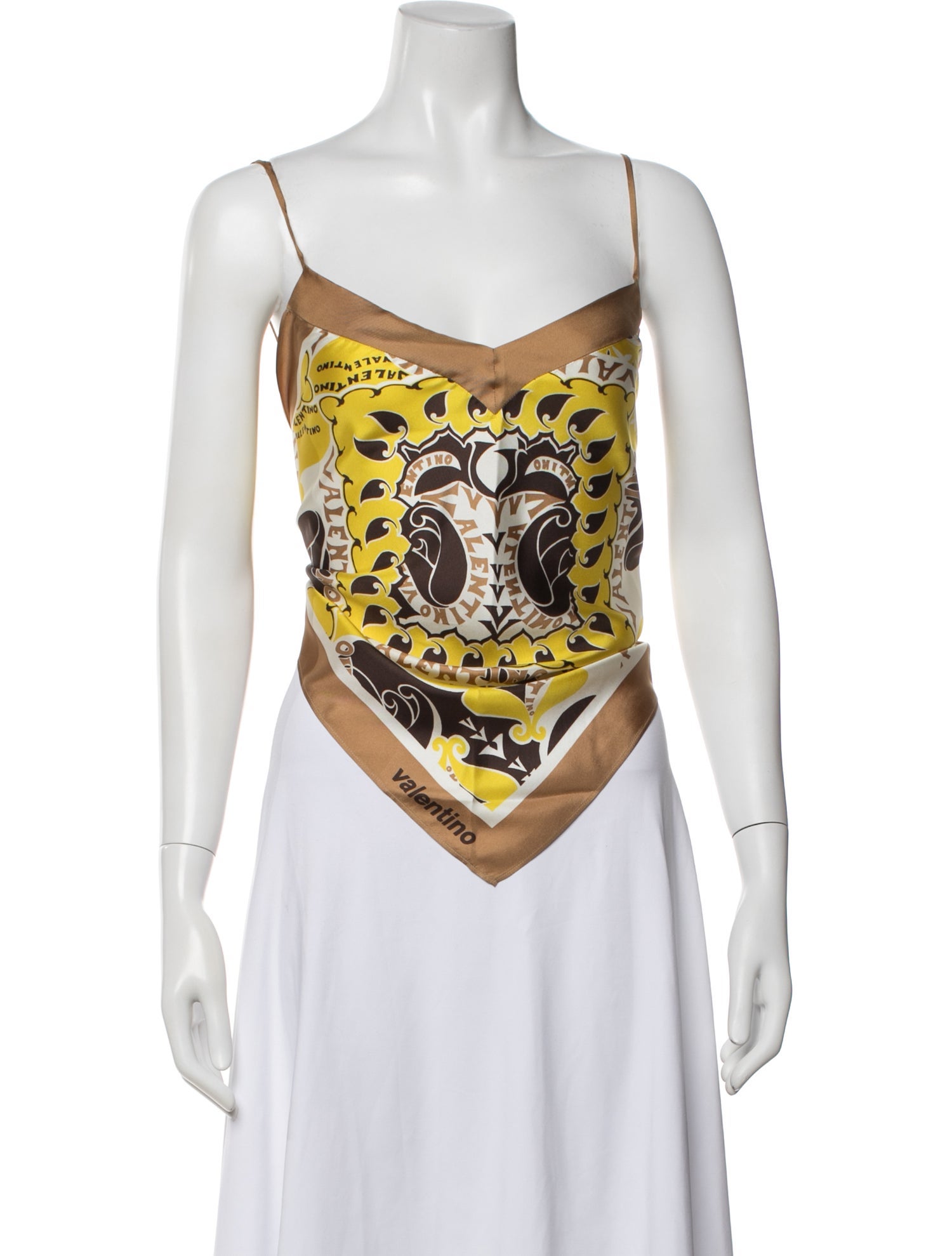 Valentino Silk Graphic Print Top