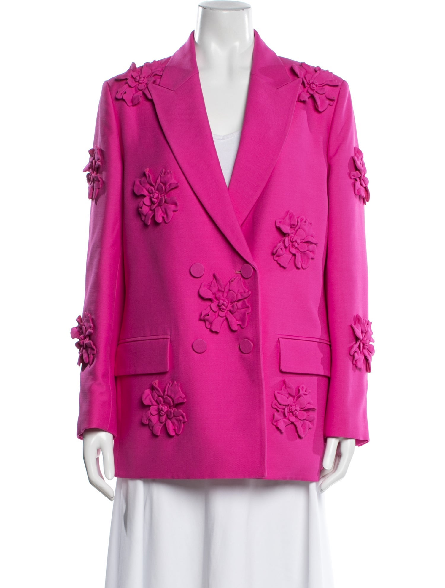 Valentino Virgin Wool Floral Print Blazer