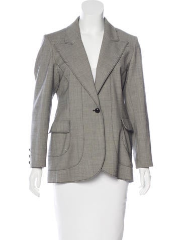 Valentino Herringbone Wool Blazer