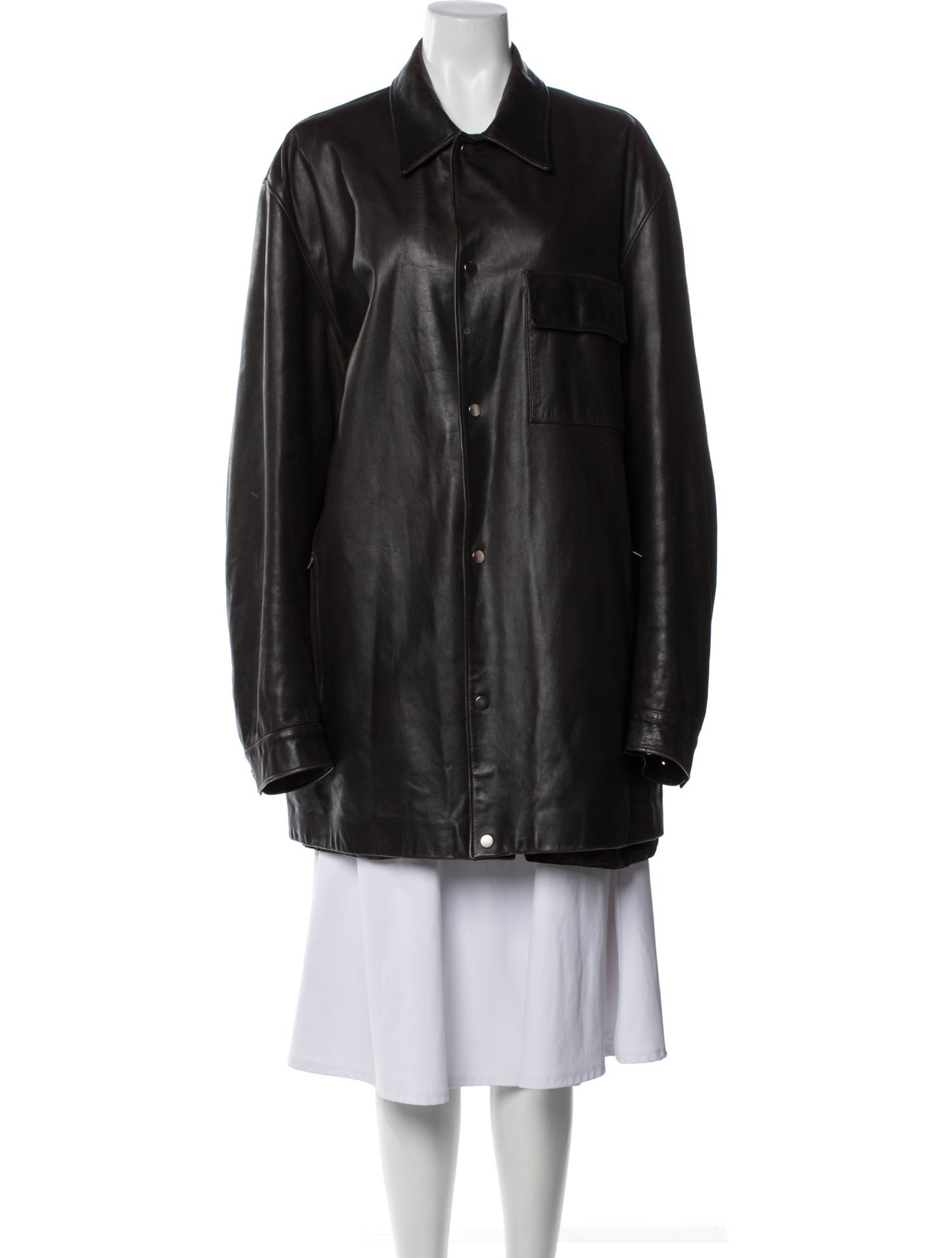 Vetements 2019 Gimp Mask Calf Leather Trench Coat - Black Coats