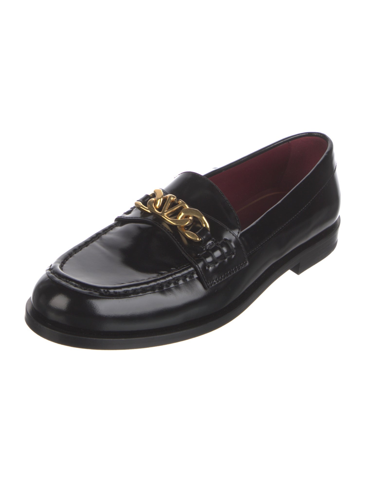 Valentino Men’s Black  Leather Loafers with Gold Accent Valentino Garavani Men main image 3