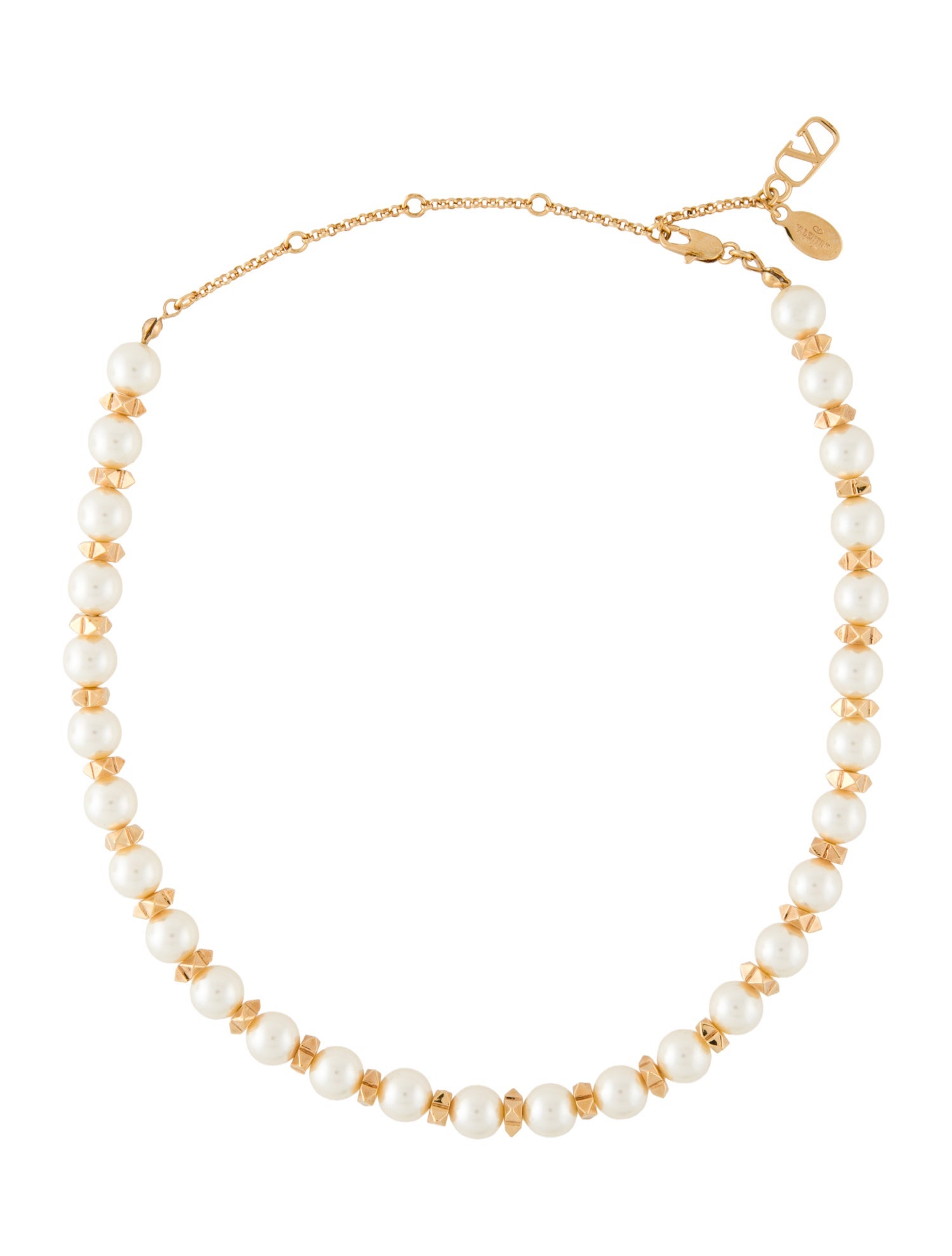 Valentino Faux Pearl Bead Collar Necklace