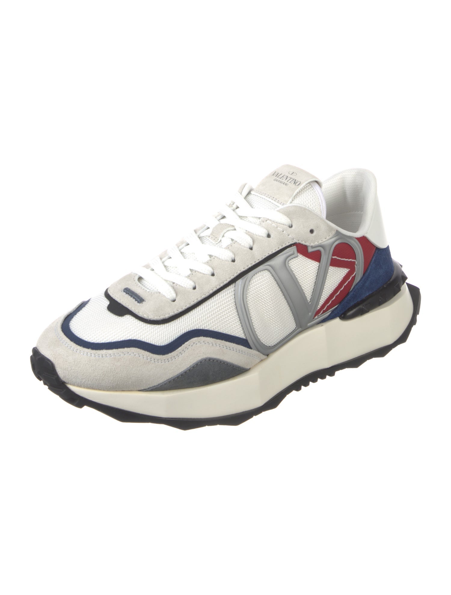 Valentino Leather Printed Athletic Sneakers - White Sneakers
