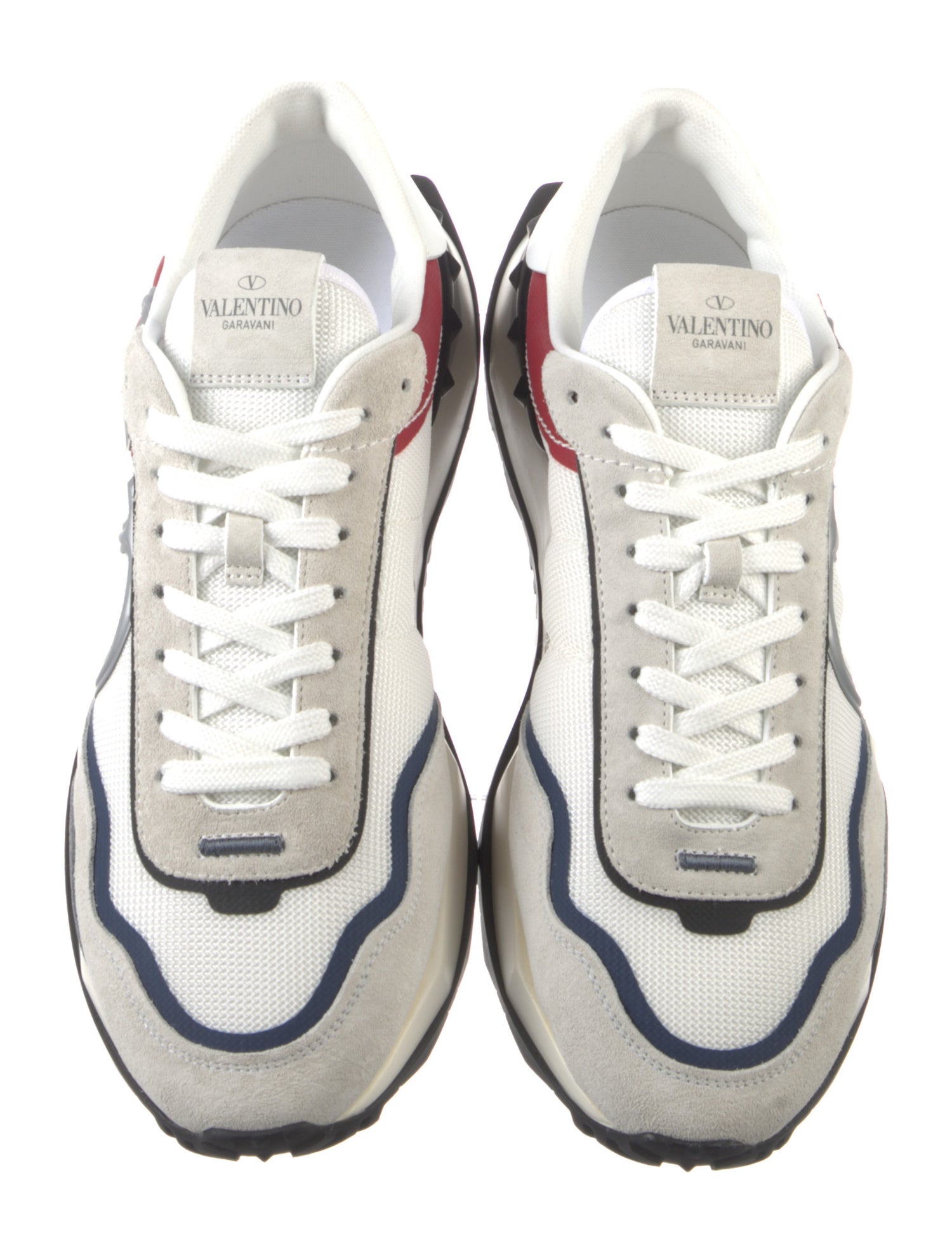 Valentino Leather Printed Athletic Sneakers - White Sneakers