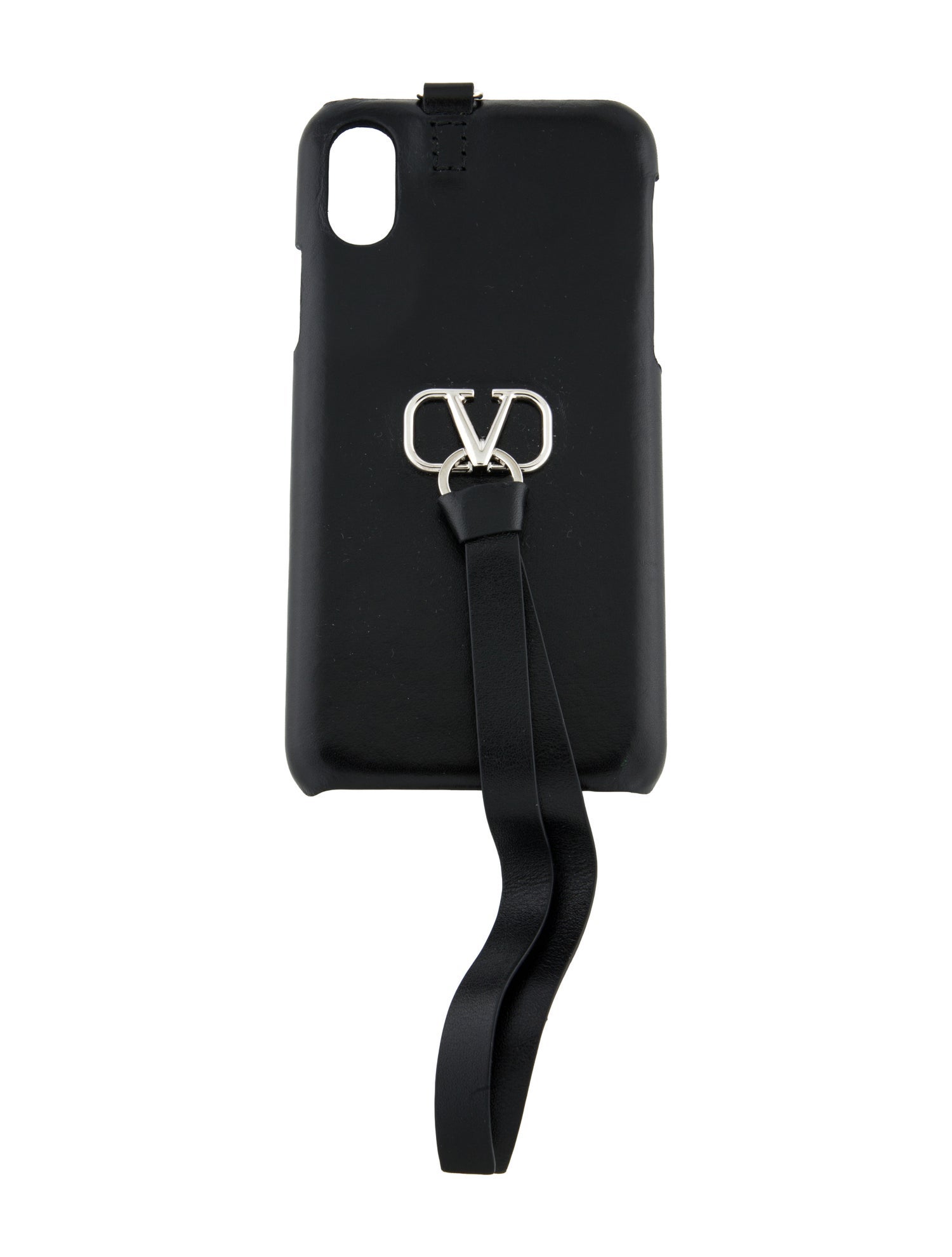 Valentino Black Leather Phone Case