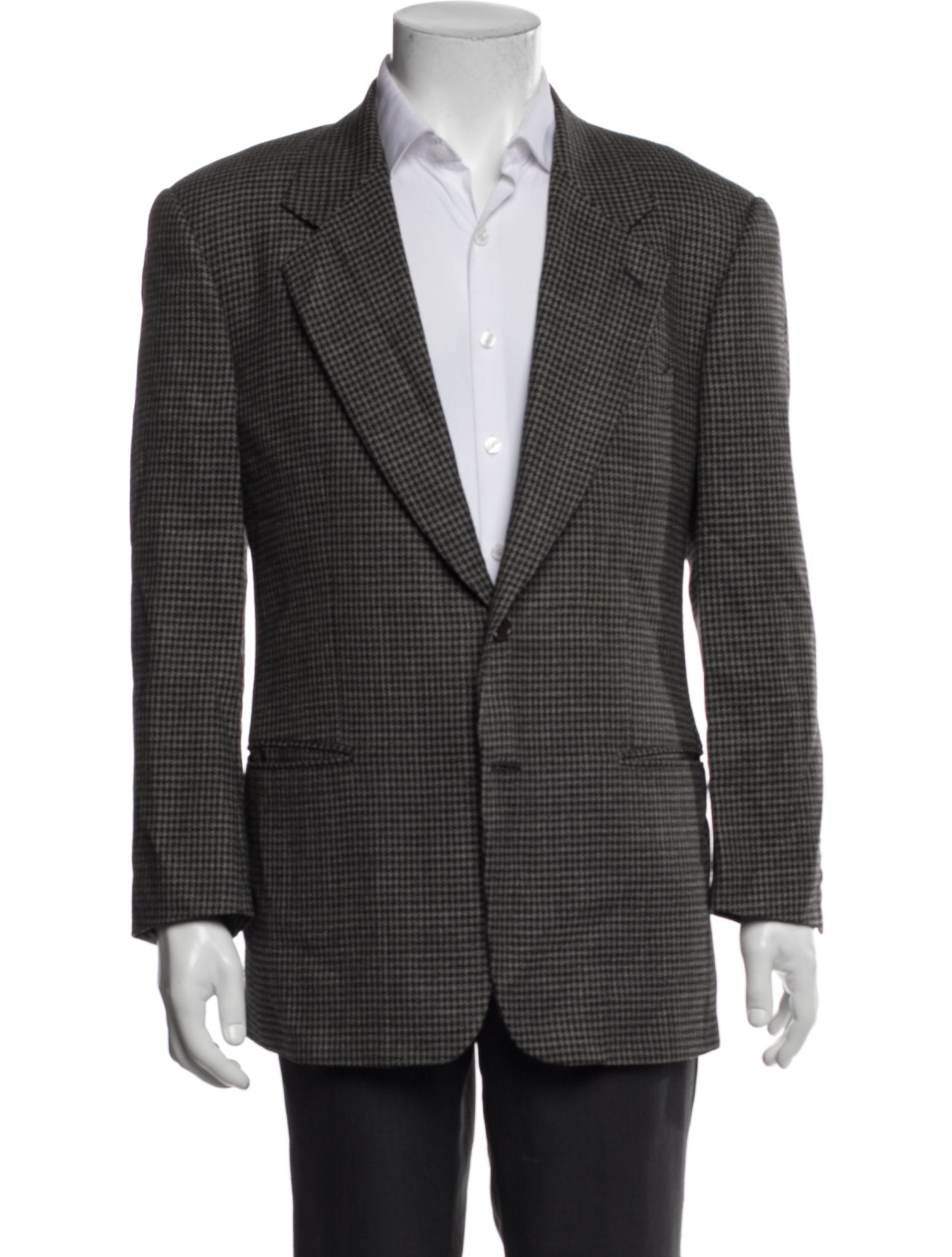 Valentino Virgin Wool Houndstooth Print Blazer