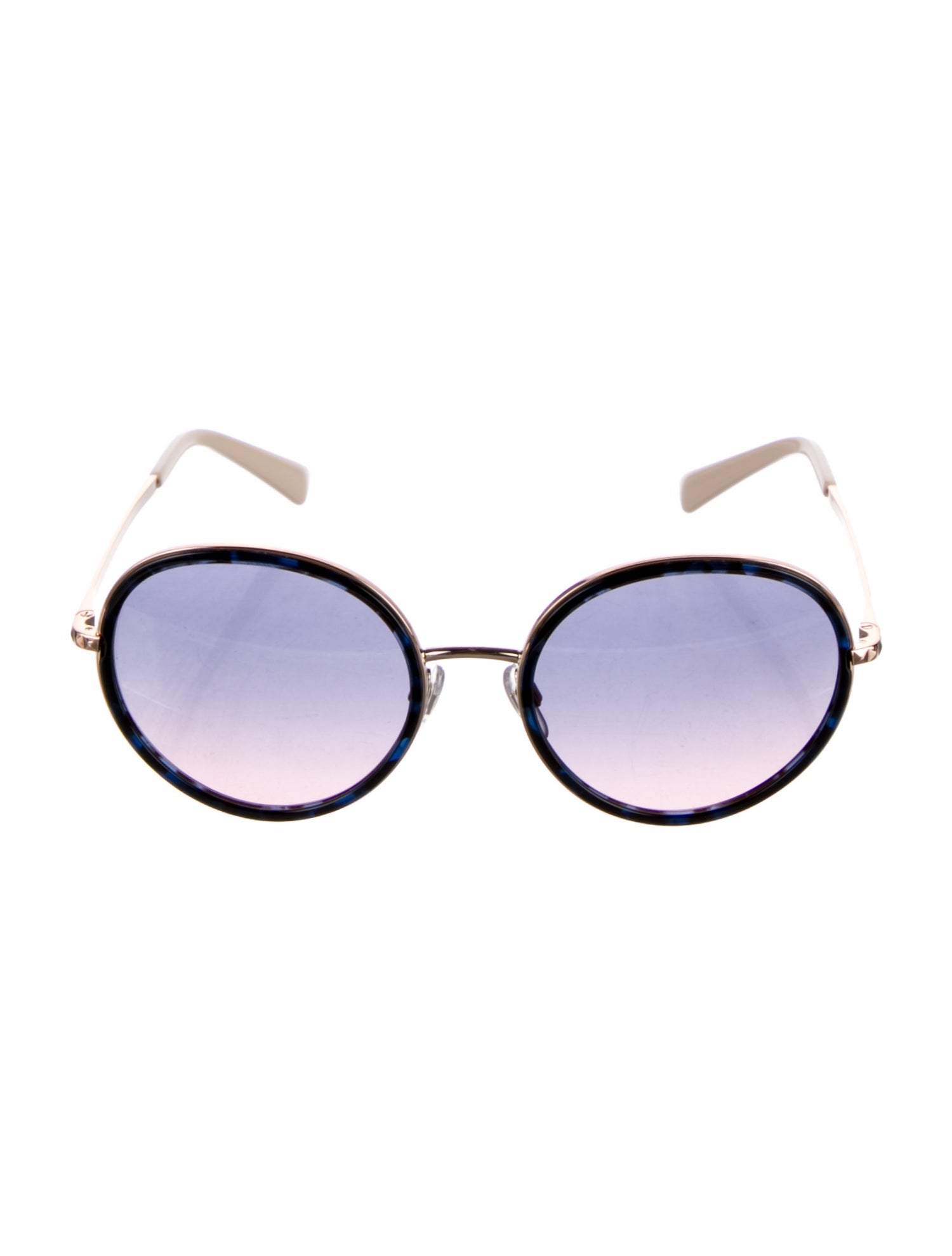 Valentino Rockstud Accents Round Sunglasses