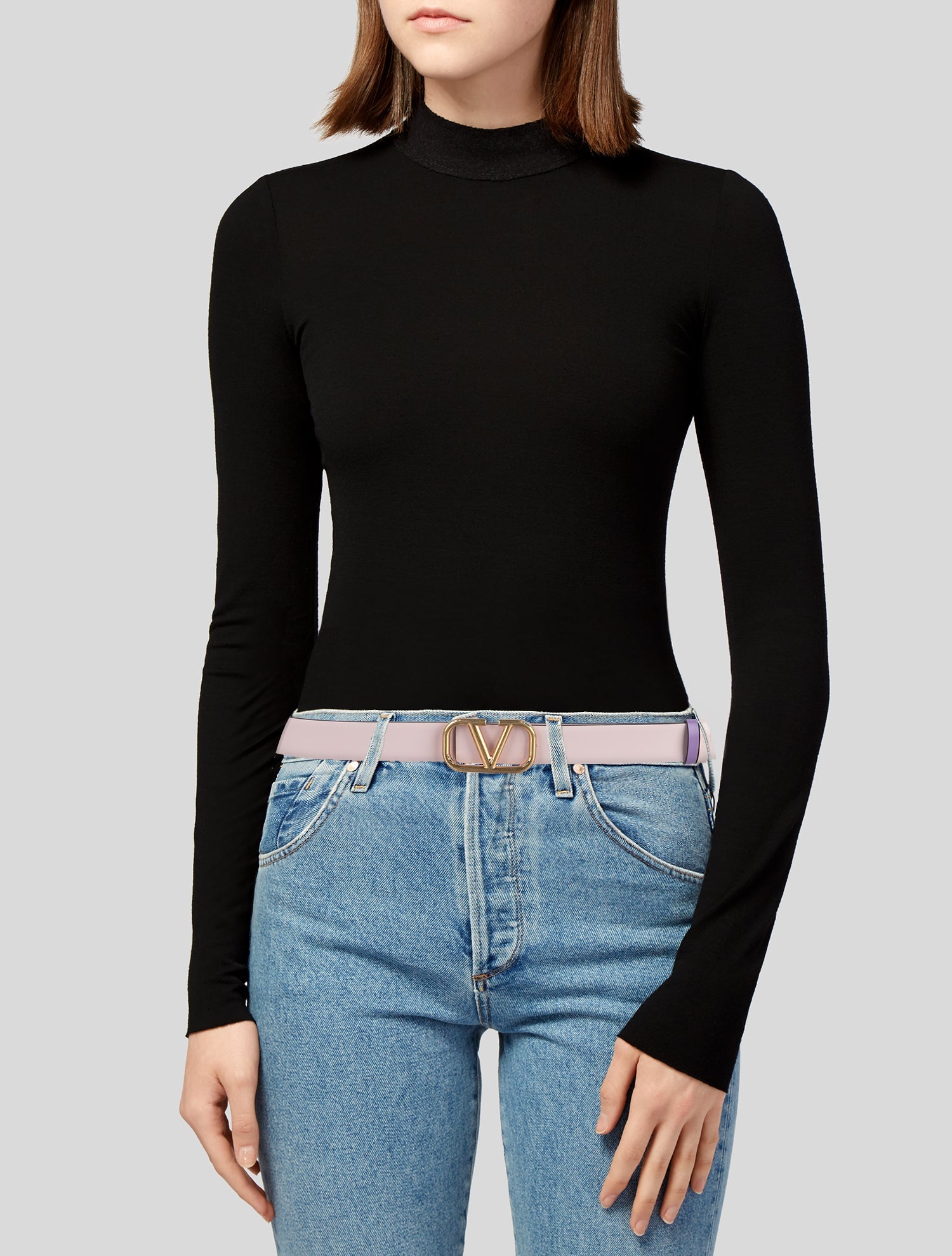 Valentino Skinny Leather Belt
