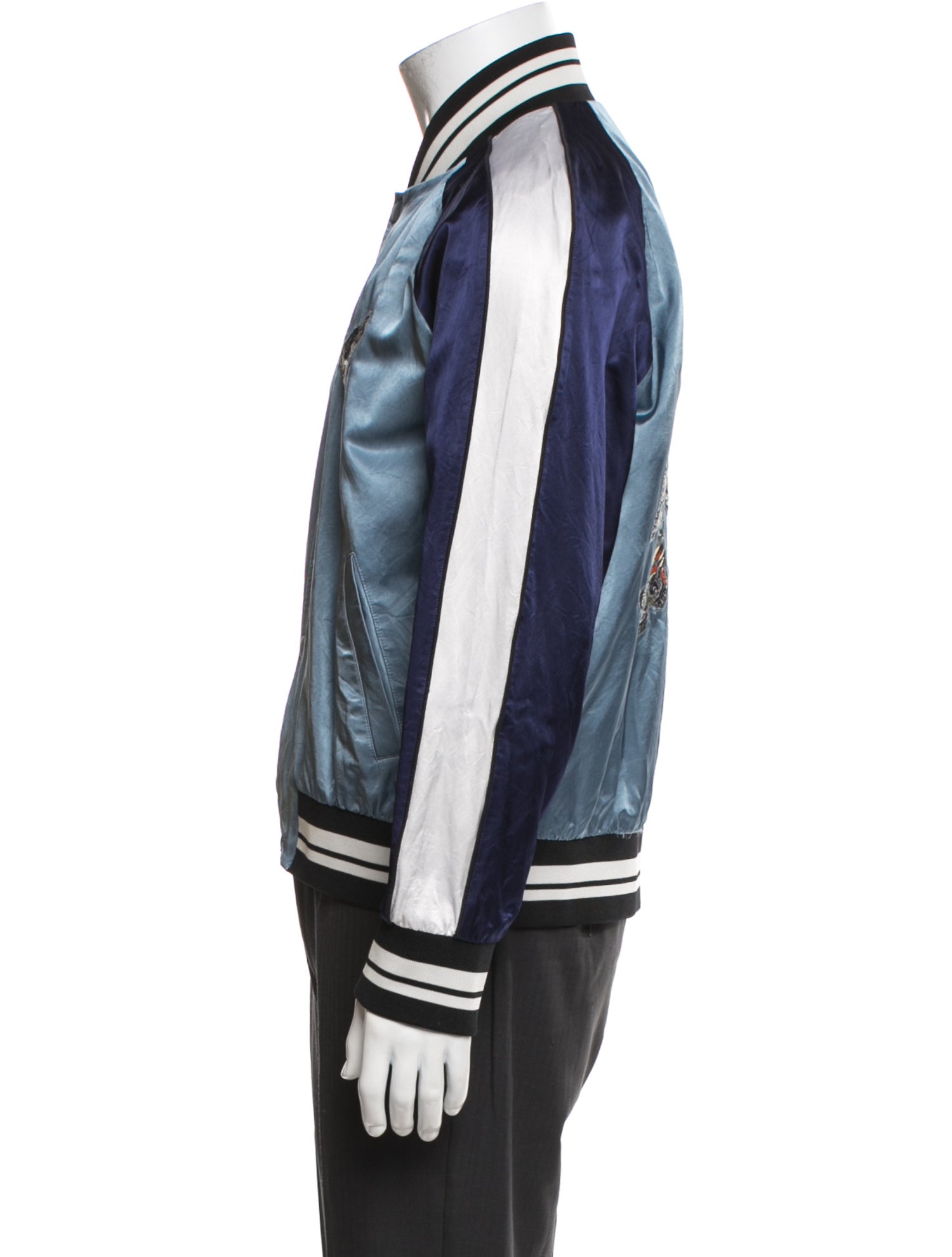 Valentino Rockstud Accents Graphic Print Bomber Jacket