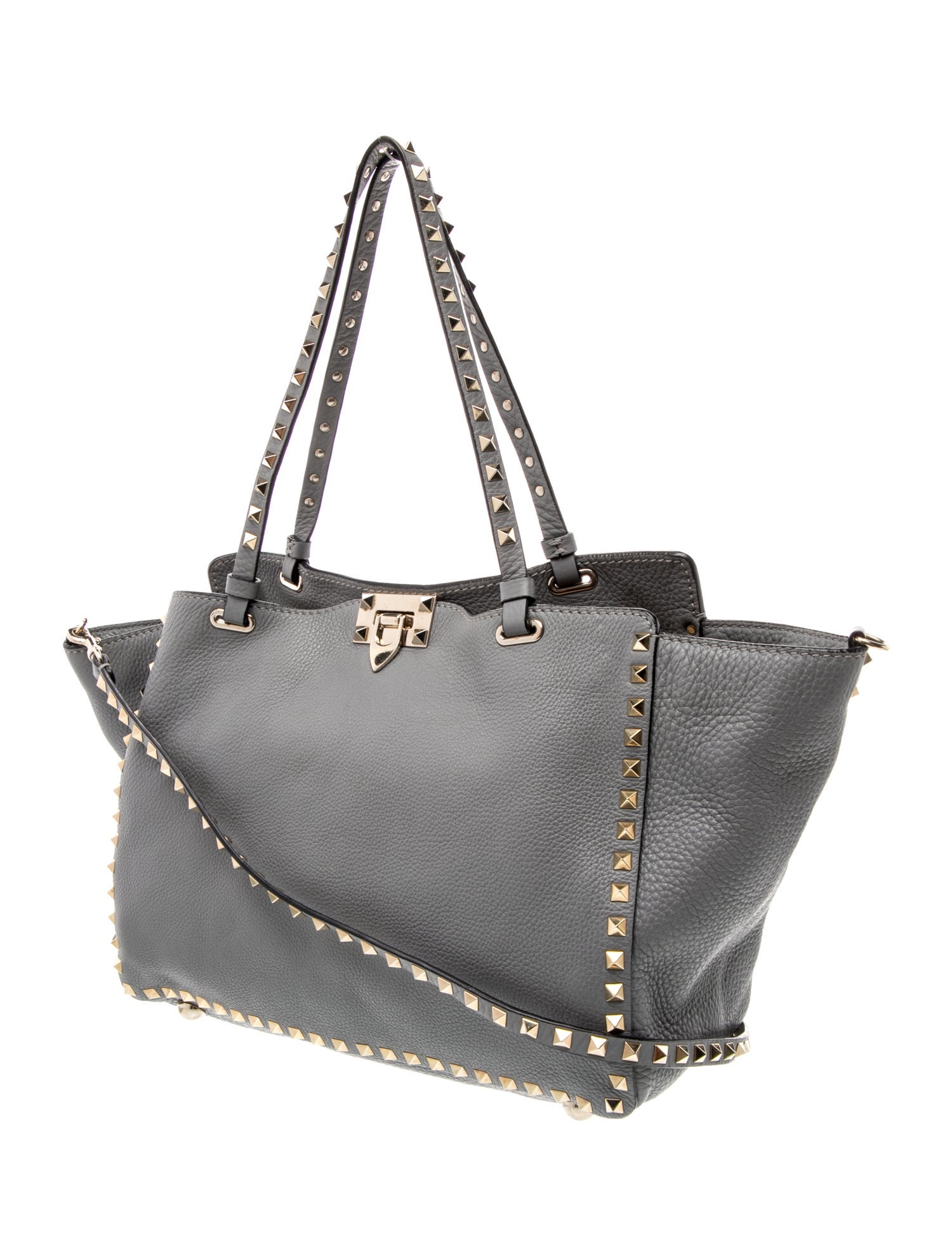 Valentino Rockstud Shoulder Bag - Grey Shoulder Bags, Handbags