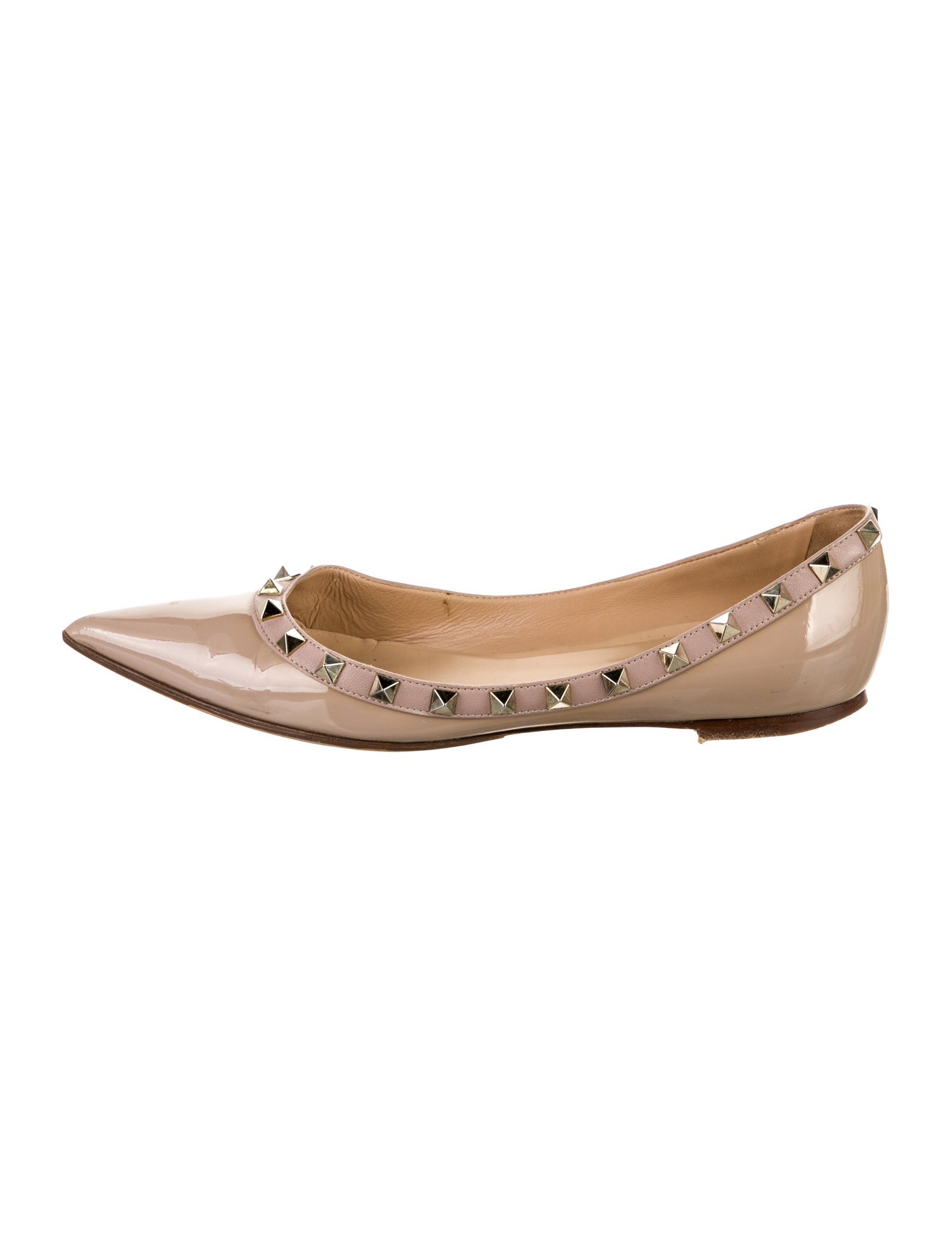 Valentino Rockstud Accents Patent Leather Ballet Flats