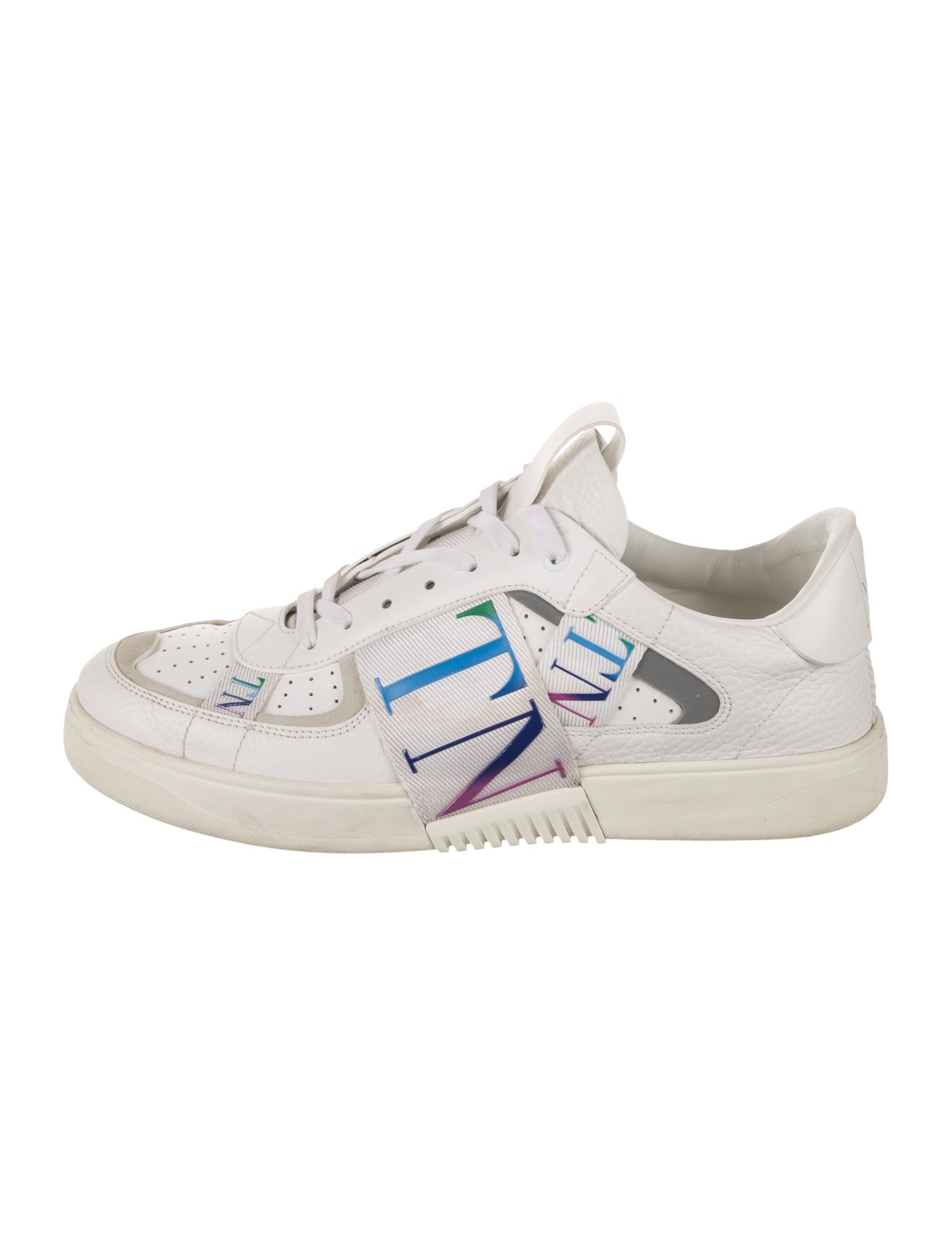 Valentino Leather Printed Sneakers