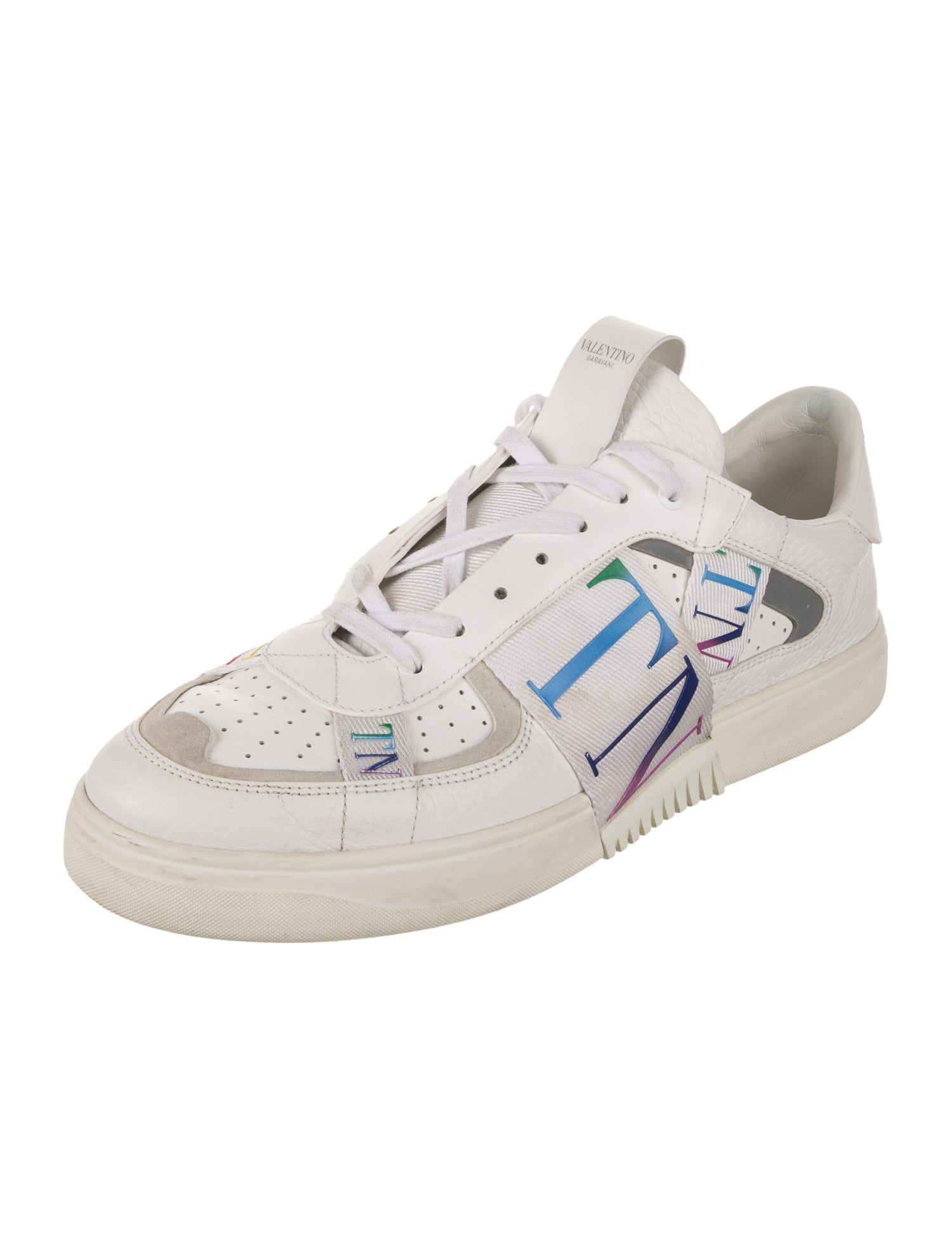 Valentino Leather Printed Sneakers