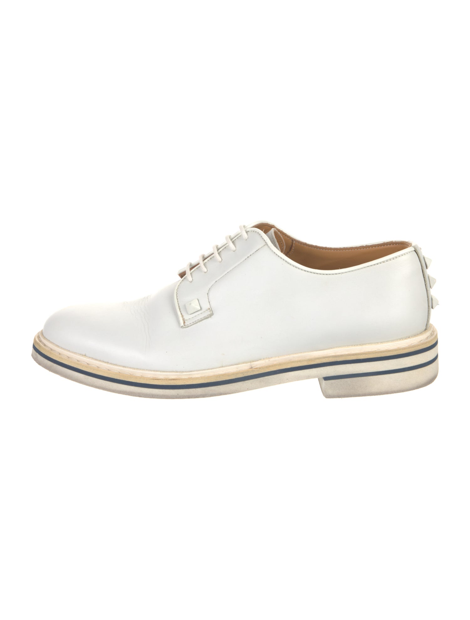 Valentino Rockstud Accents Leather Derby Shoes