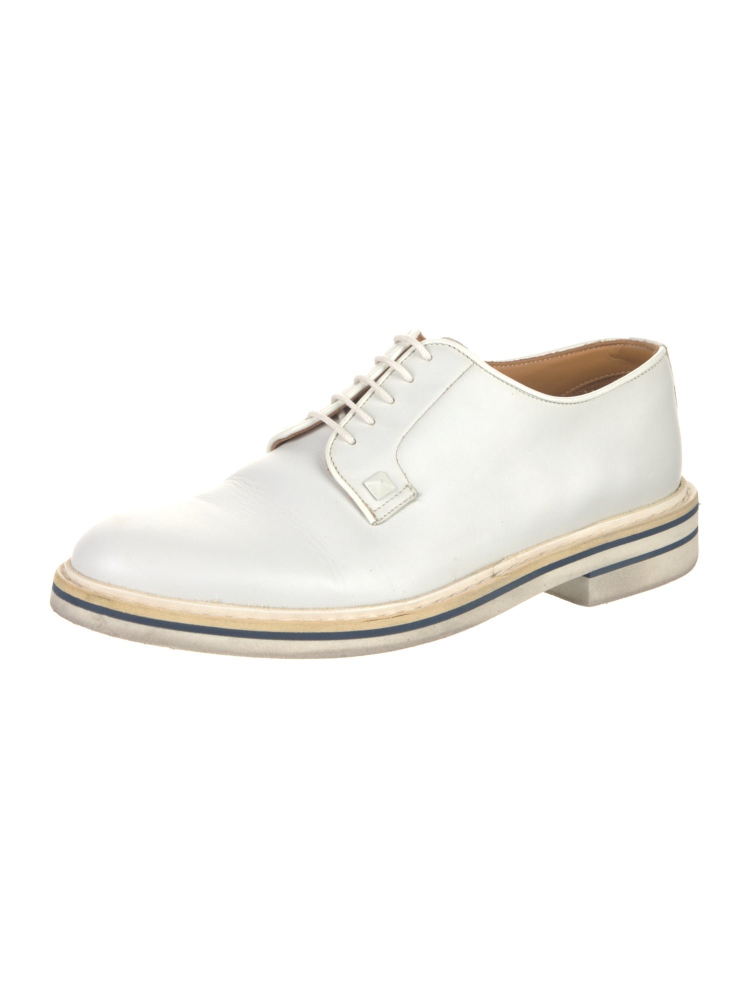 Valentino Rockstud Accents Leather Derby Shoes