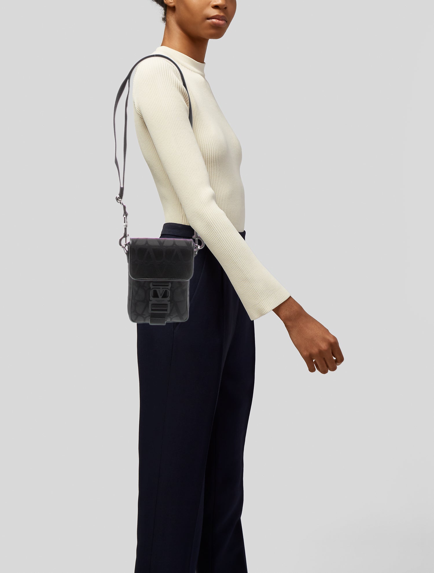 Valentino Canvas Messenger Bag